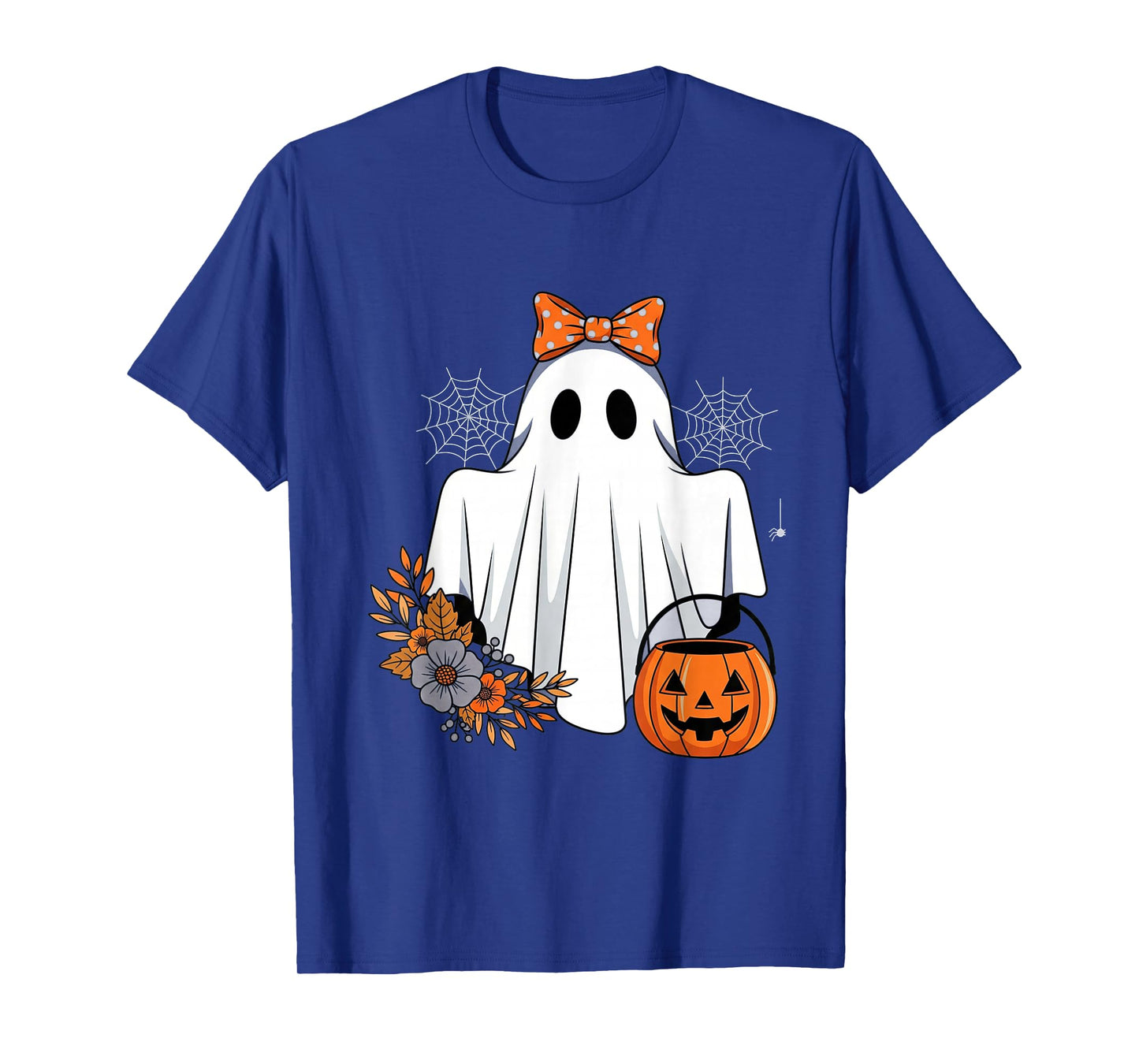Coquette Ghost Halloween Flower Ghost Spooky Lace Ghost T-Shirt
