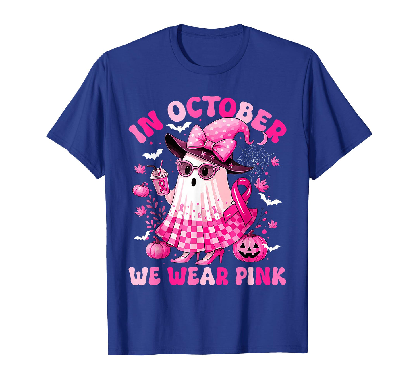 Breast Cancer Halloween Women in October We Wear Pink T-Shirt