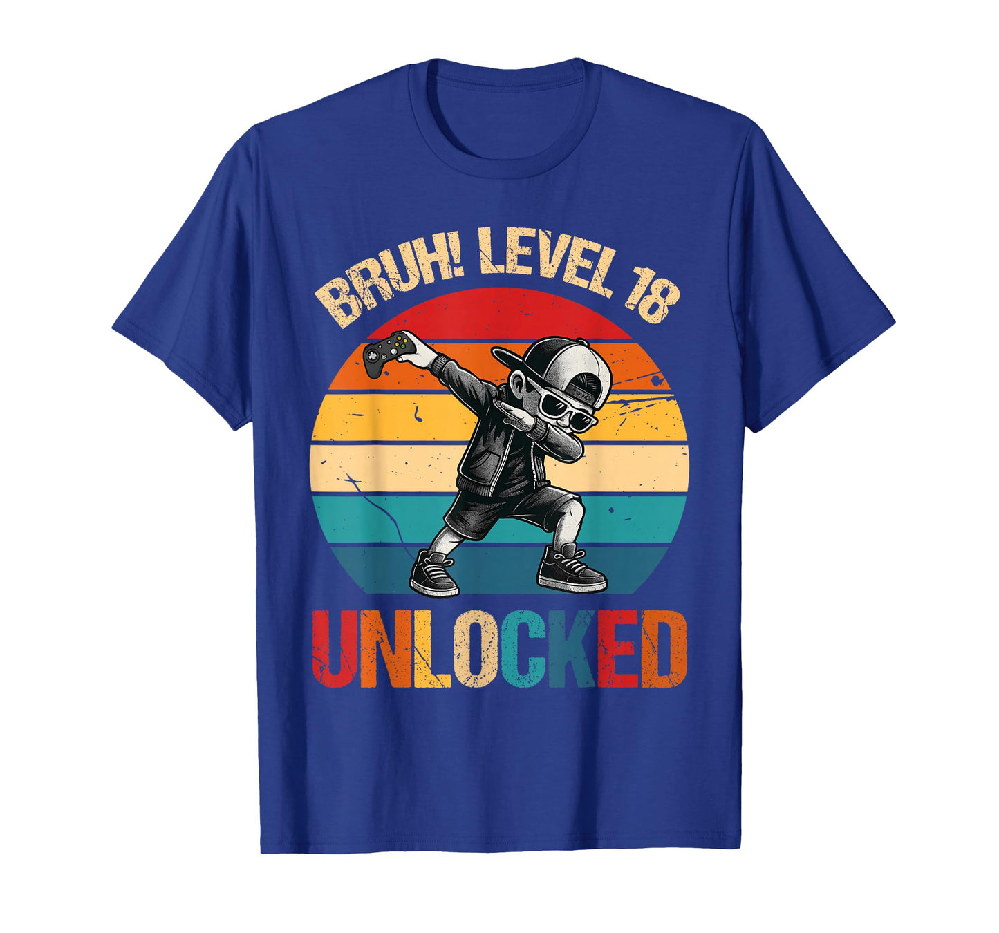 18 Years Old Dabbing Boy Bruh 18th Level Unlocked Birthday T-Shirt