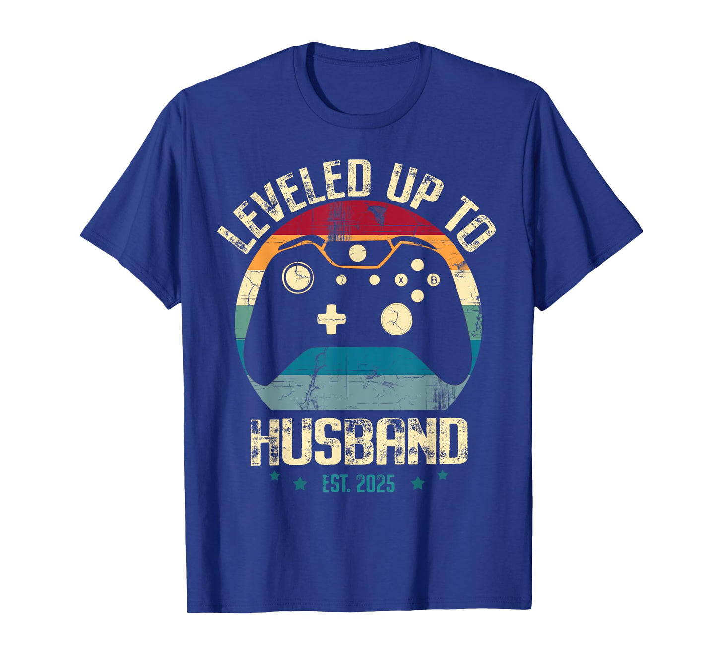 Leveled Up To Husband est 2025 Newly Married Gamer Bachelor T-Shirt