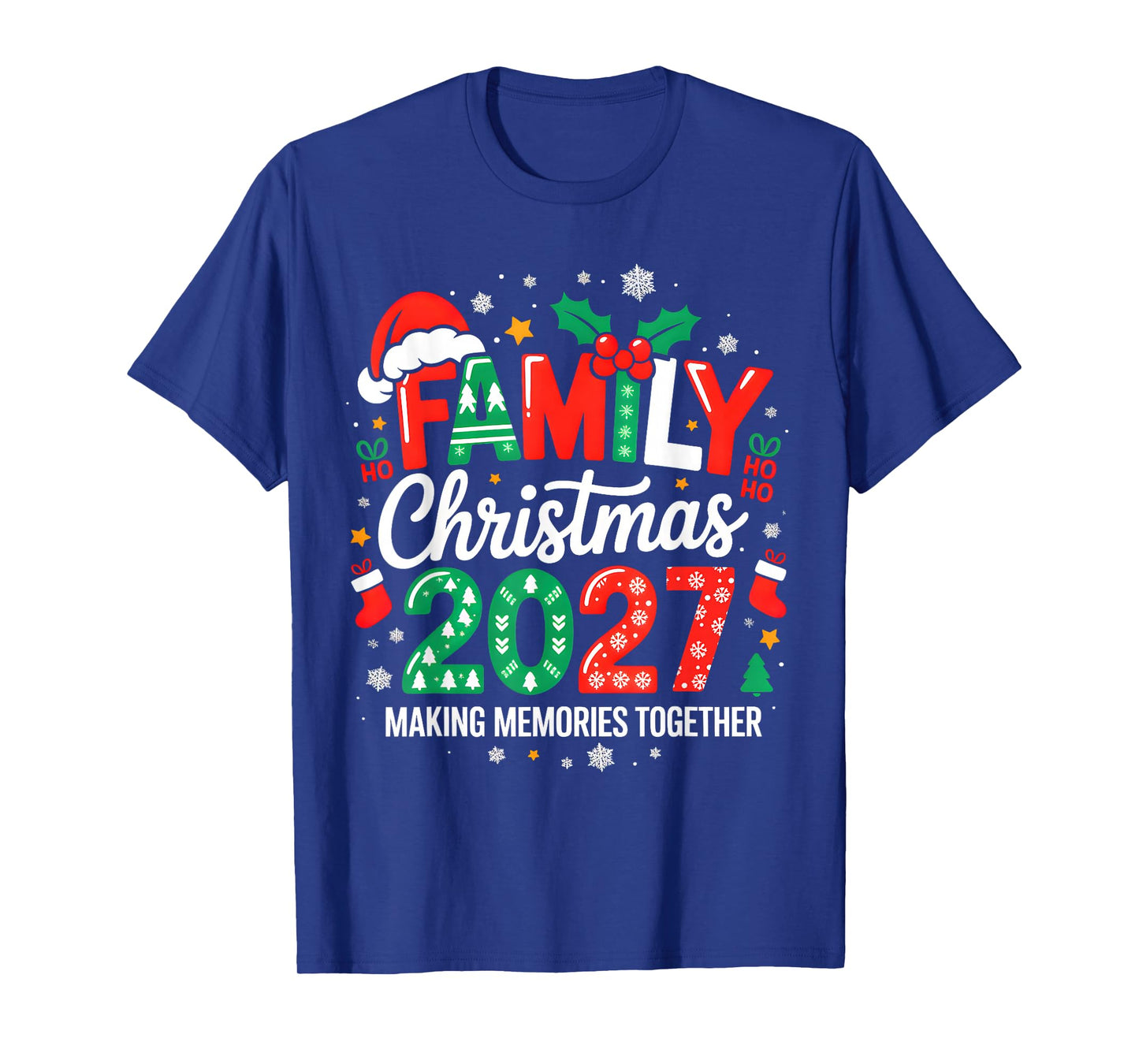 Family Christmas 2027 Squad Santa Elf Xmas Matching Costume T-Shirt
