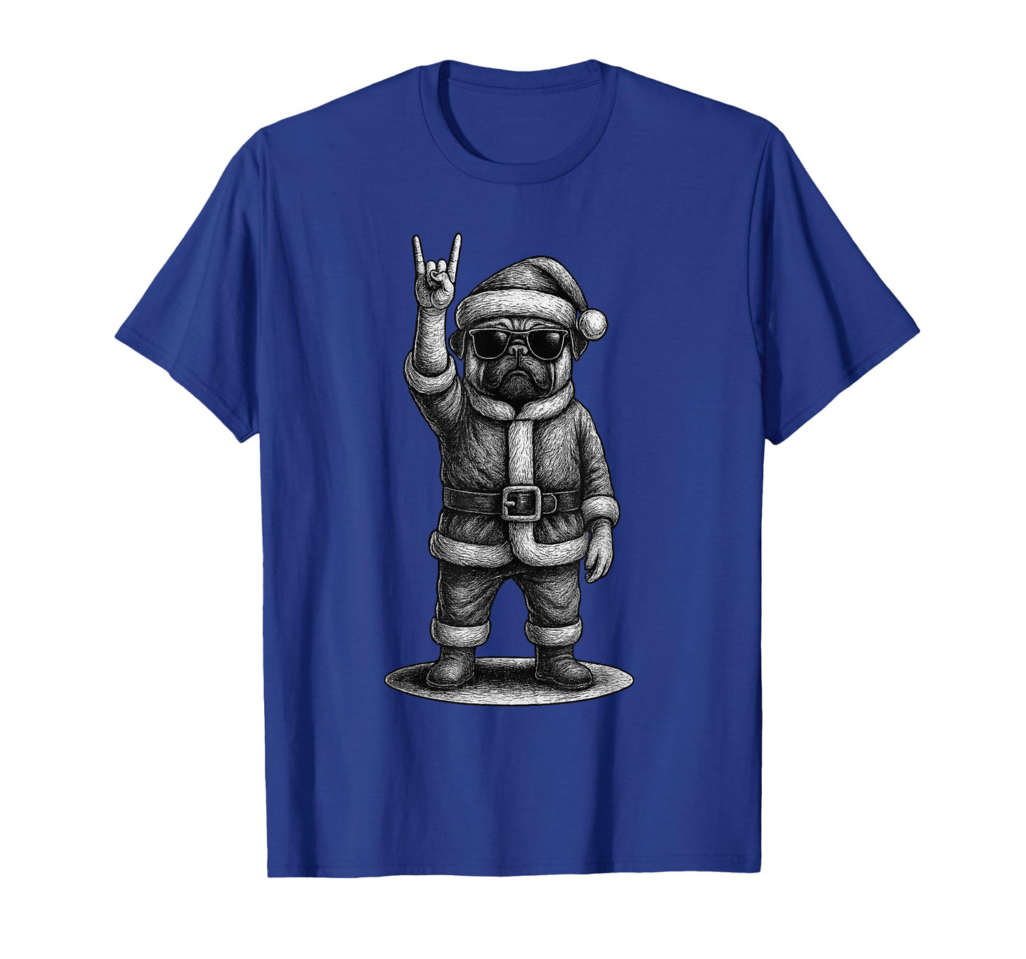 Pug Rock Music Christmas Dog Lover T-Shirt