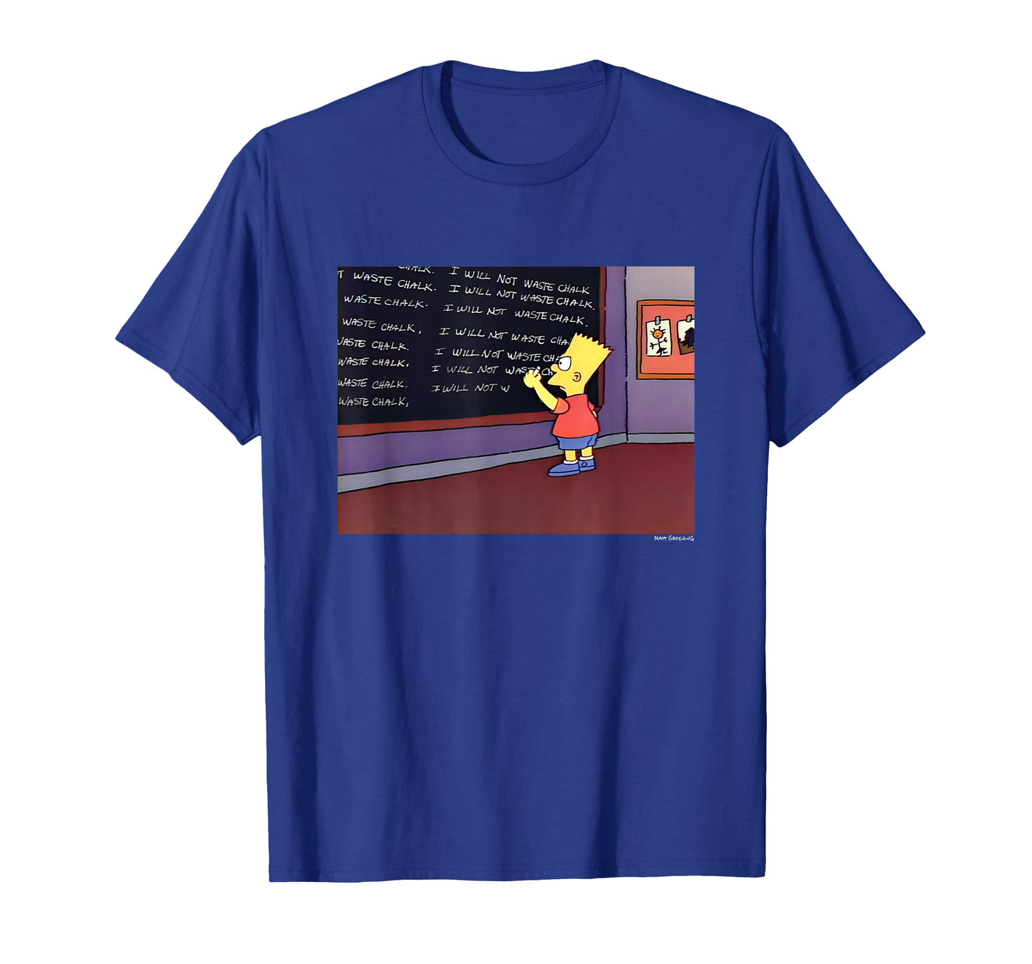 The Simpsons Iconic Scene Bart I Will Not Waste Chalk Logo T-Shirt