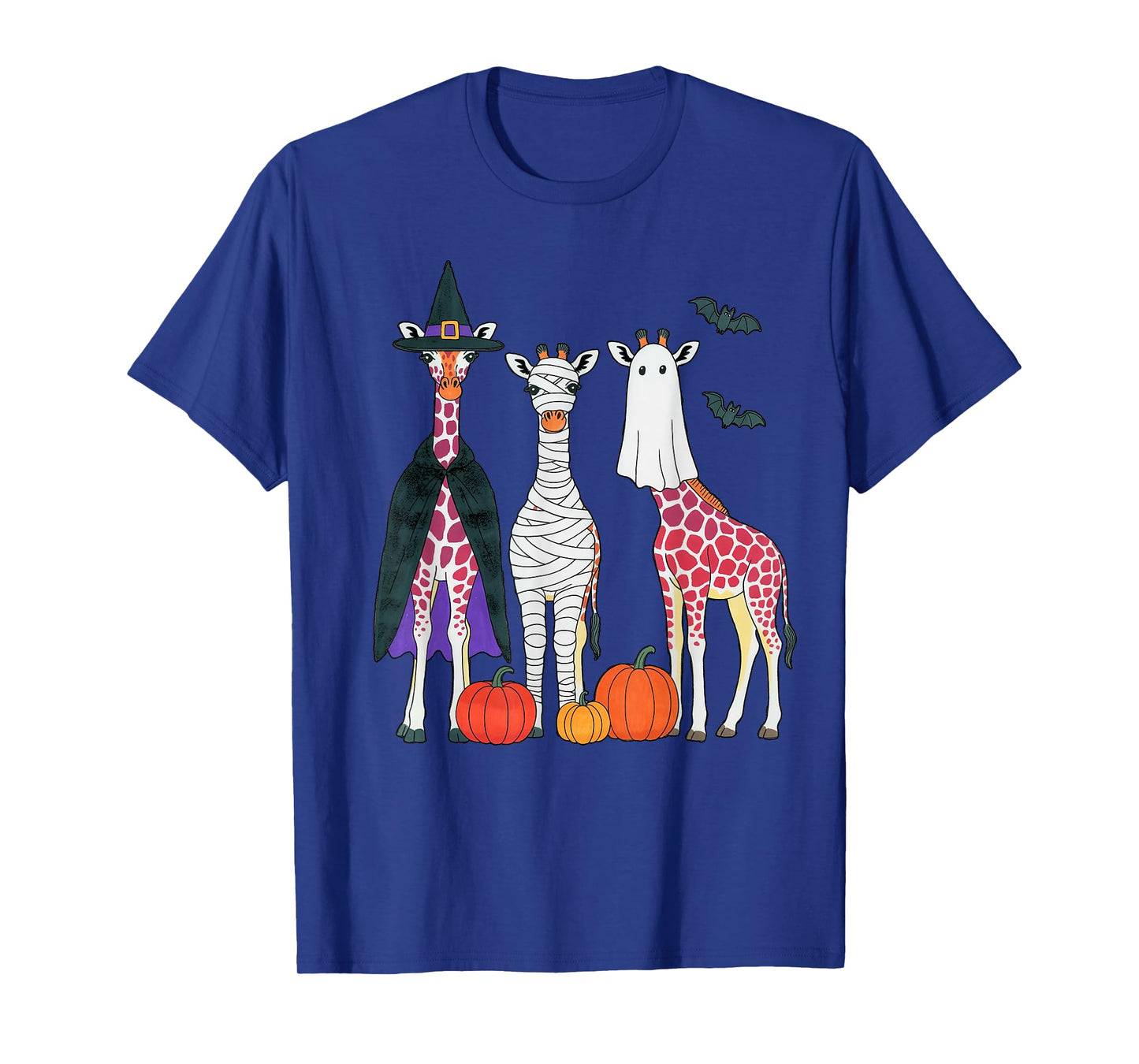Giraffe Boo Mummy Witch Halloween Costume Giraffe Pumpkin T-Shirt