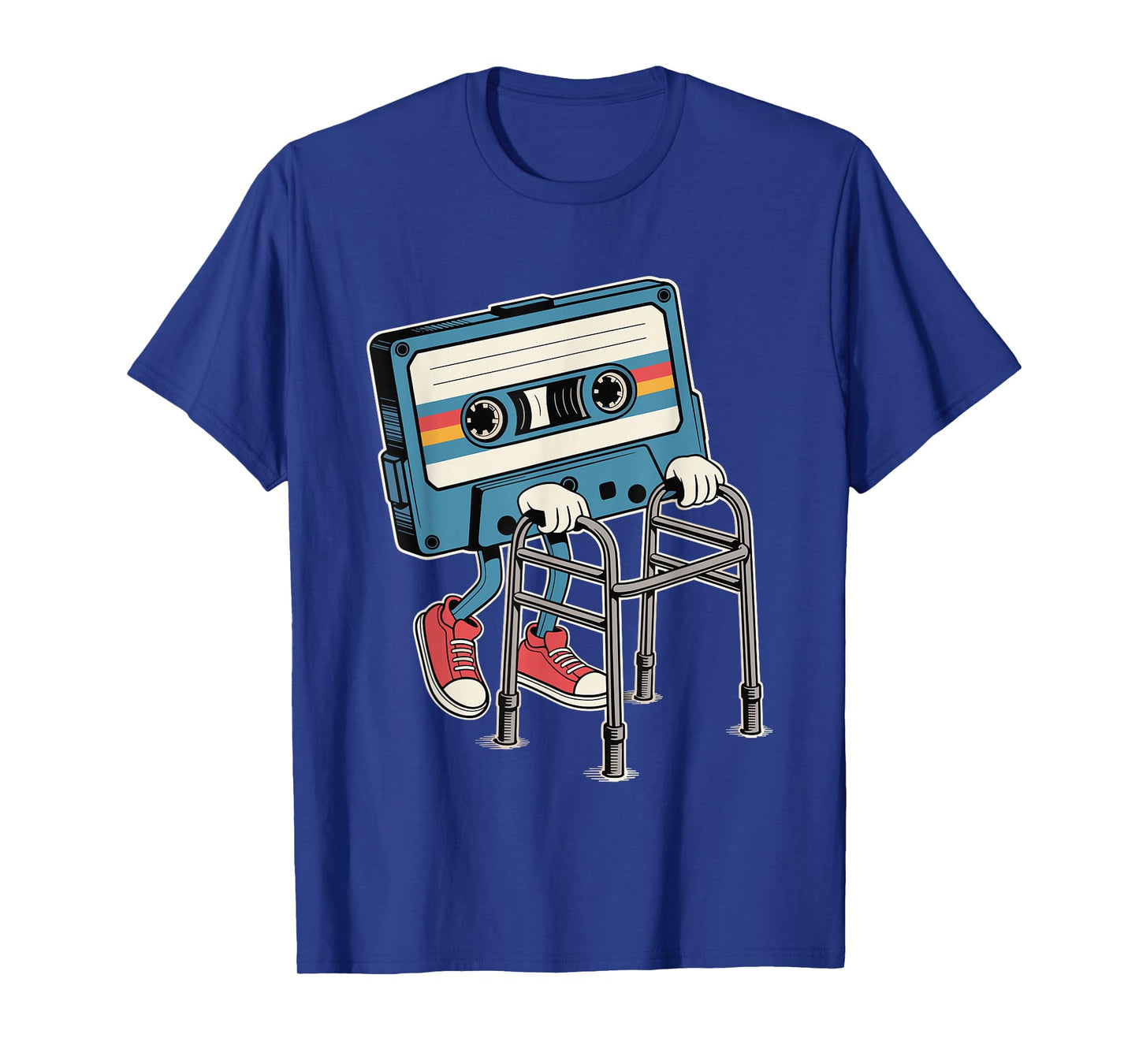 Funny Retro Old Cassette Tape Cartoon with Walker Nostalgia T-Shirt