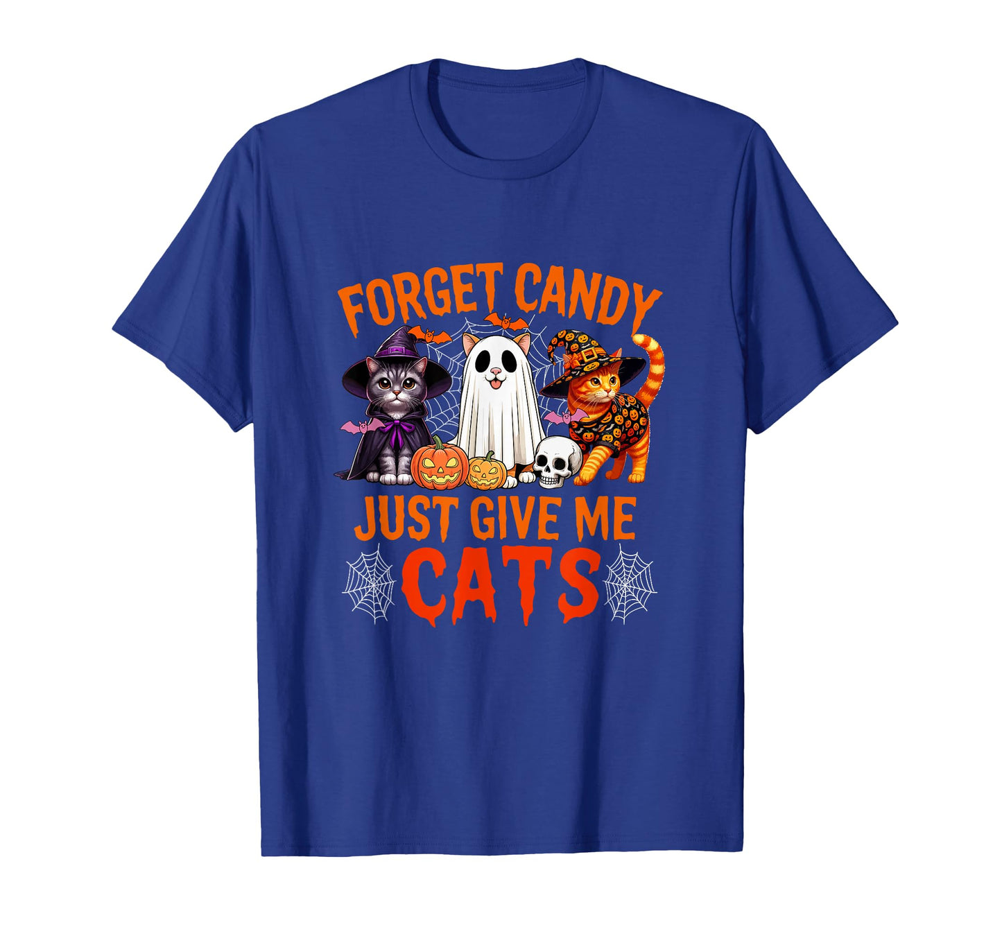 Forget Candy Just Give Me Cats Halloween Cosplay Witch Boo T-Shirt