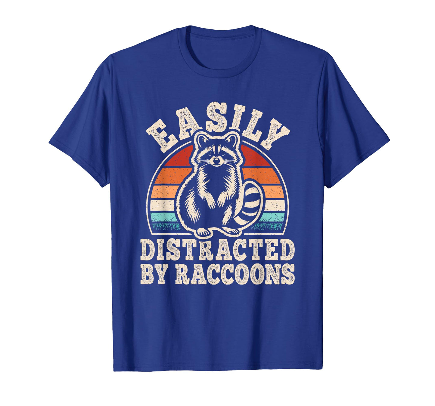 Easily Distracted By Raccoons Retro Raccoon Men Women Kids T-Shirt