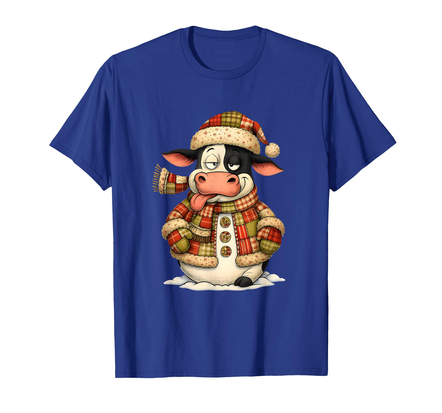 Funny Christmas Cow Tee Cute Festive Winter Farm Animal idea T-Shirt