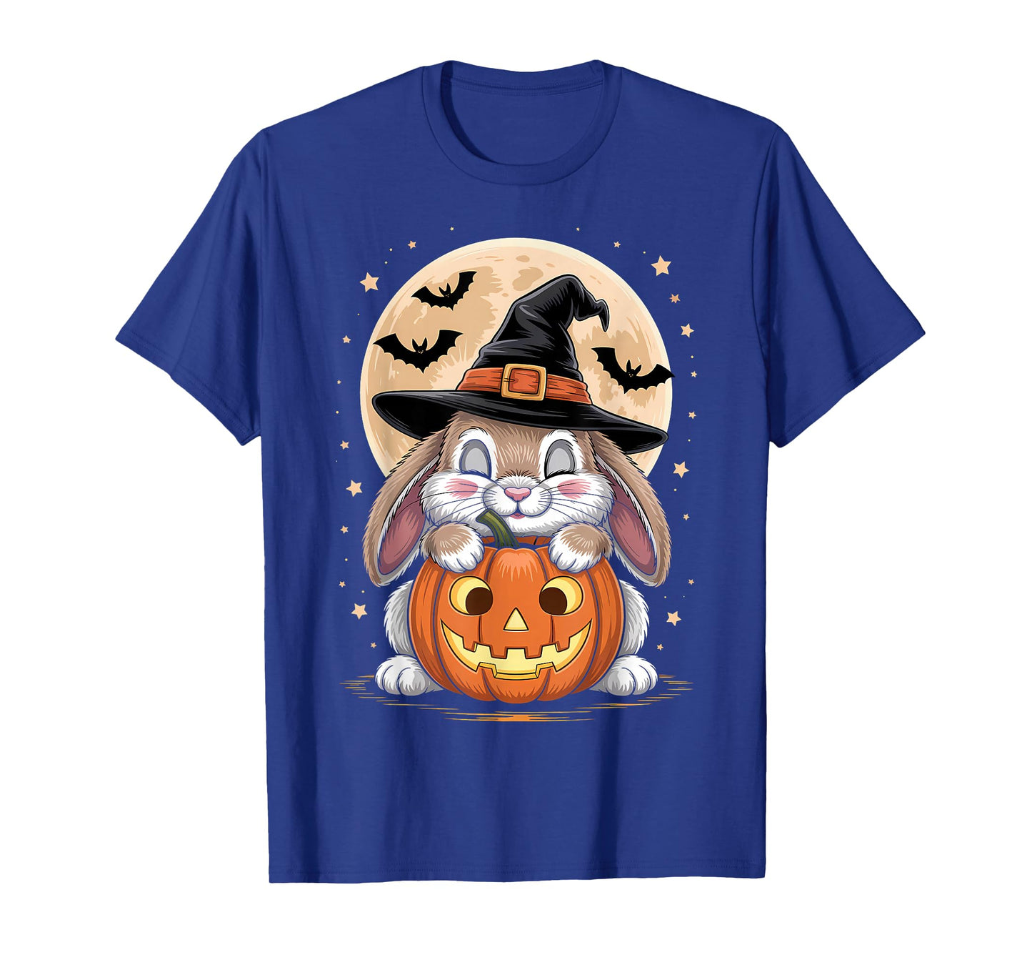 Halloween Bunny Witch Hat Pumpkin Spooky T-Shirt