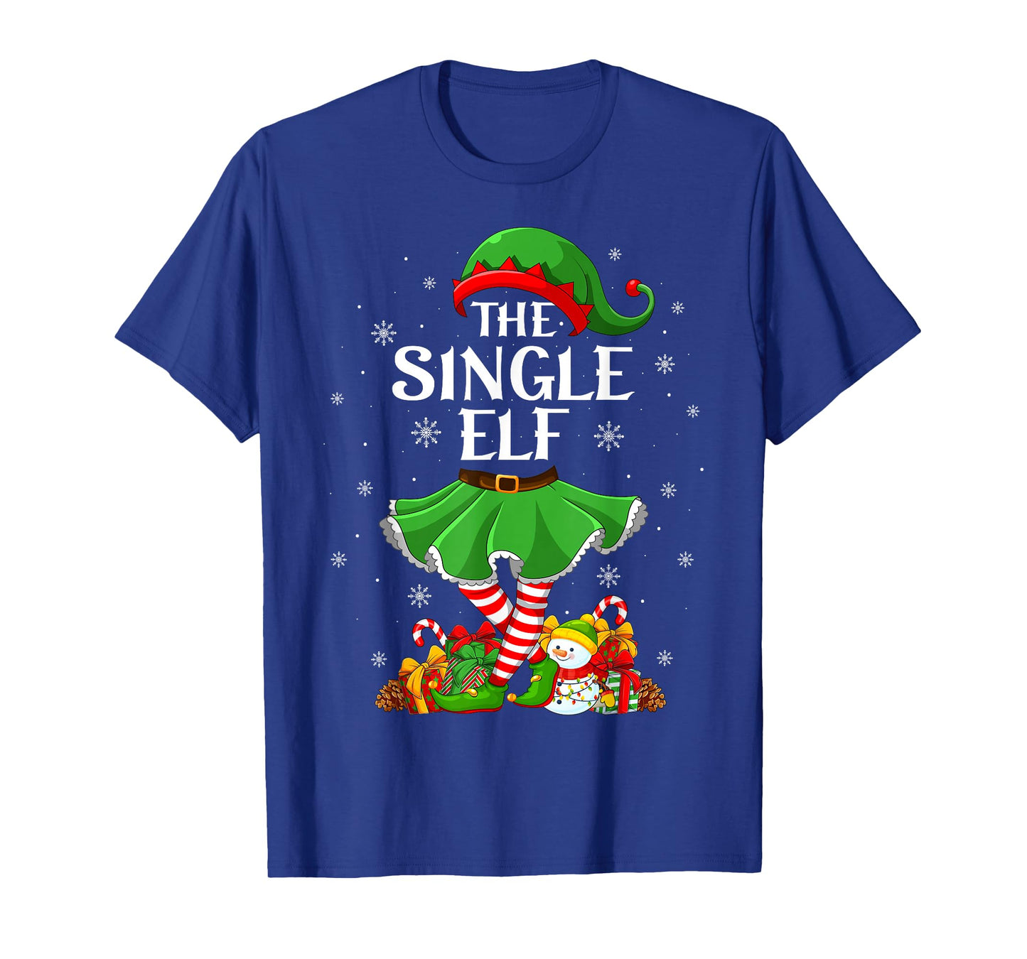 Single Elf Christmas Family Elf Squad Xmas Girls Women T-Shirt