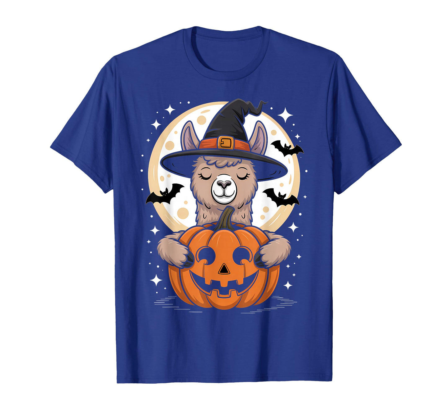 Halloween Llama Witch Hat Pumpkin Spooky T-Shirt