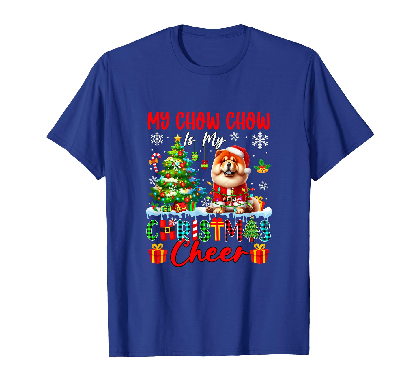 My Chow Chow is My Xmas Cheer Funny Santa Dog Owner Kids T-Shirt