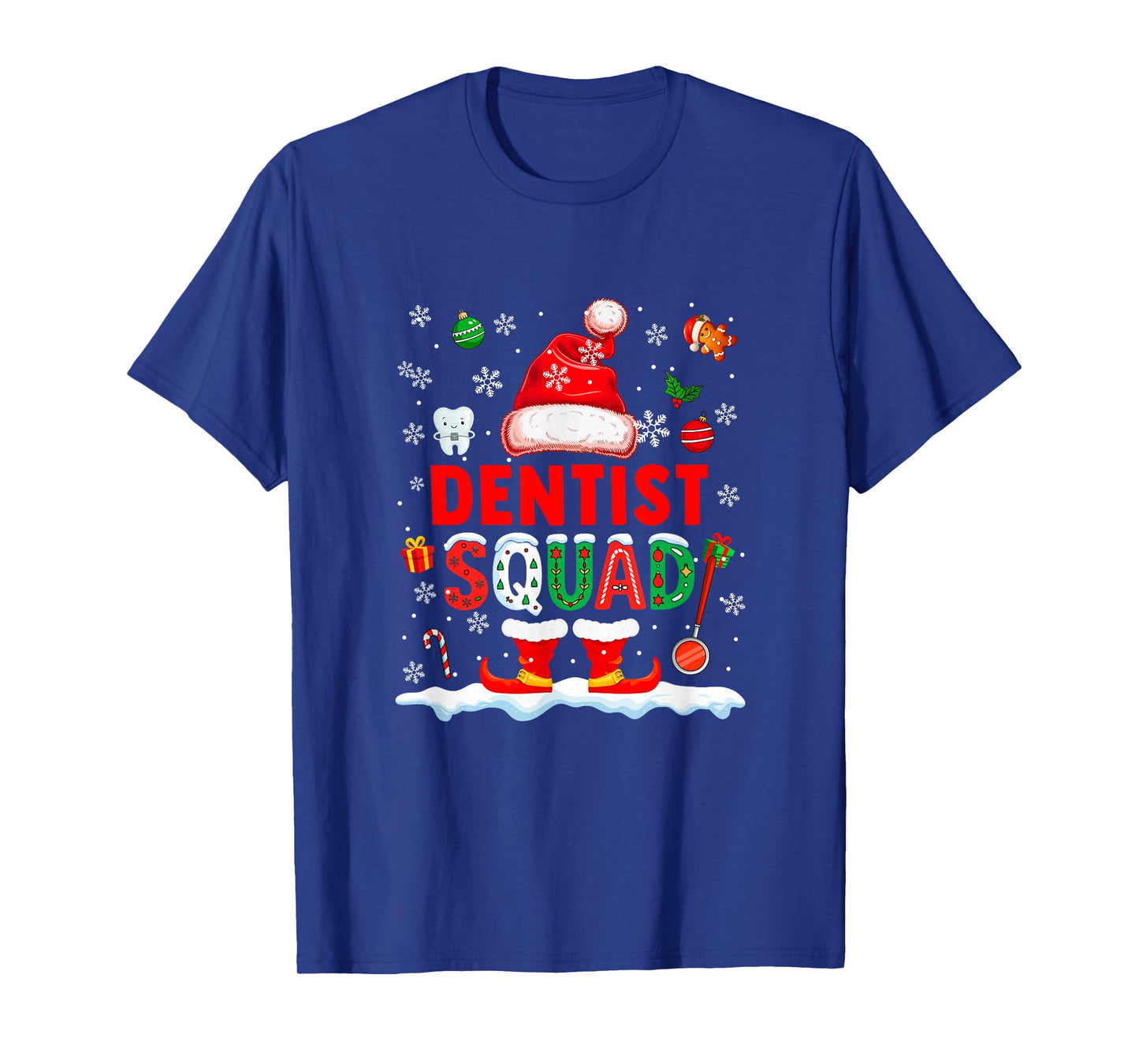 Dentist Squad Men Job Christmas Santa Costume Bow Tie T-Shirt
