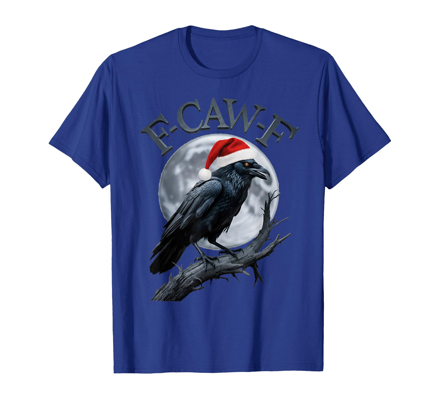 Funny Crow F-CAW-F Black Bird Gothic Christmas Santa Hat T-Shirt