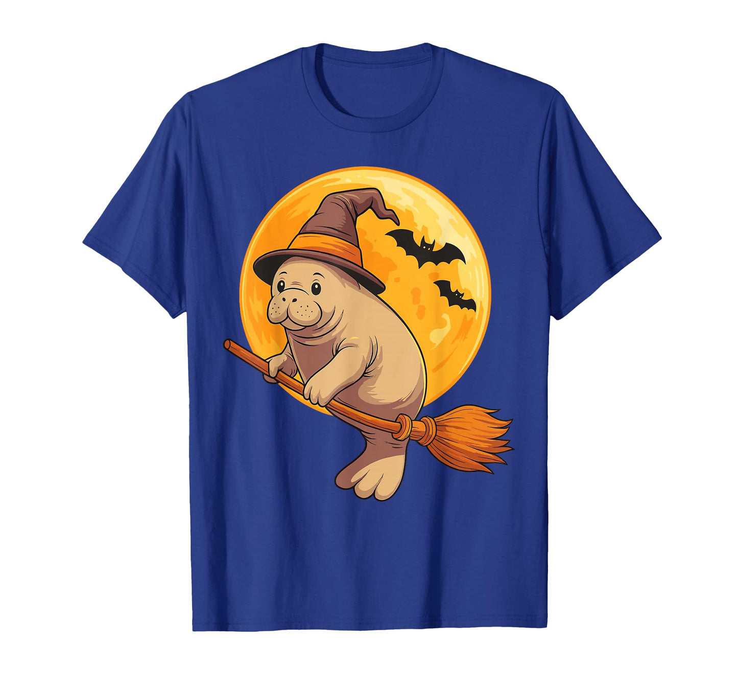 Manatee Witch Hat Pumpkin Halloween Costume Men Women Kids T-Shirt