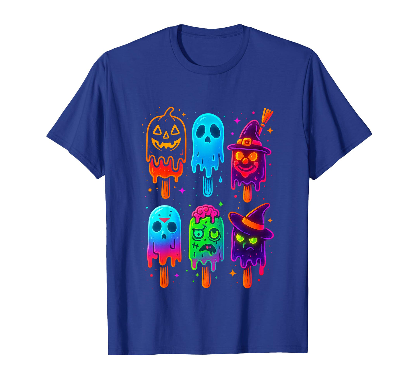 Funny Horror Ice Cream Pops Summerween Halloween Glow Youth T-Shirt