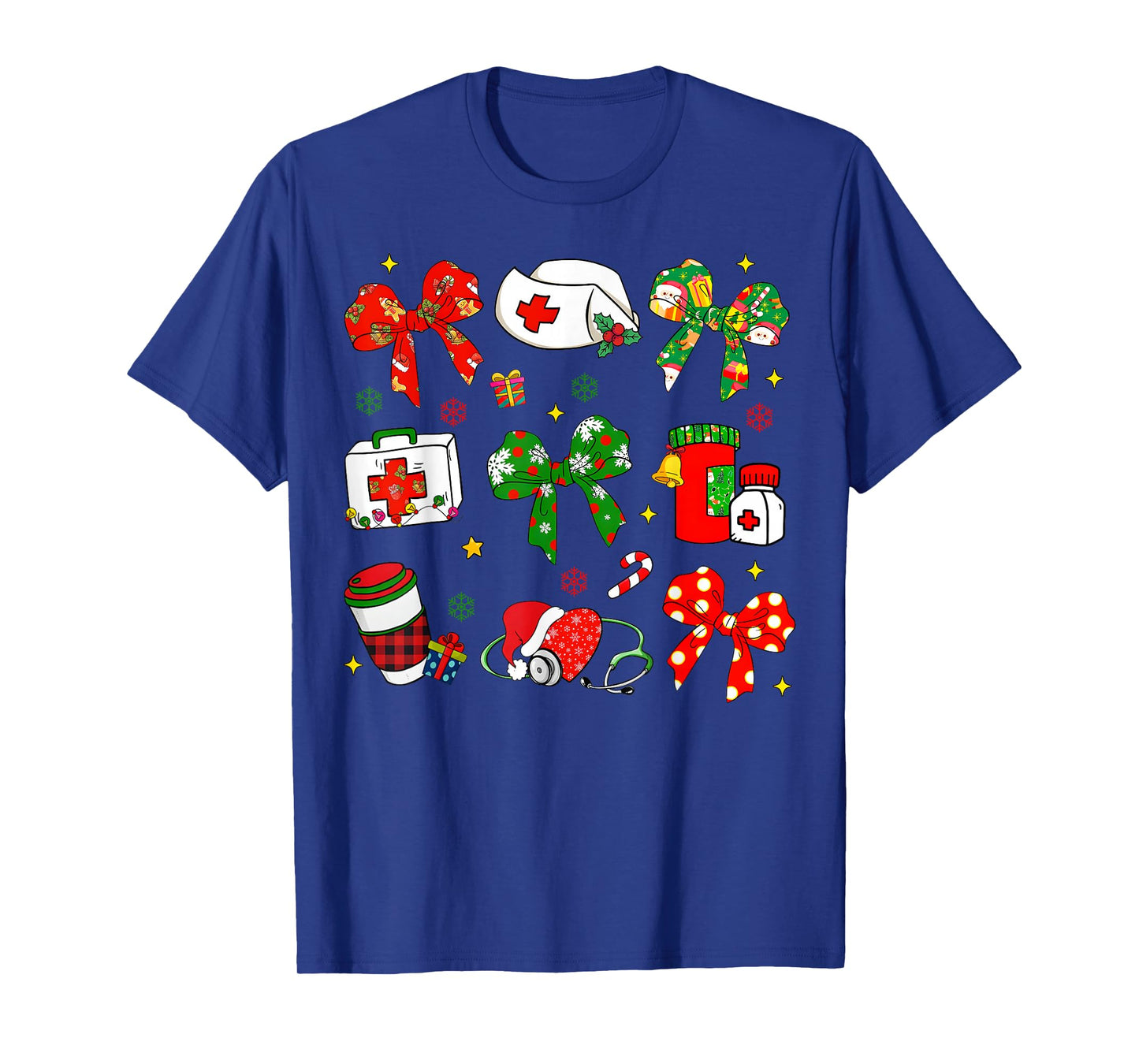 Retro Nurse Coquette Xmas Bow Girl Nursing Christmas Holiday T-Shirt