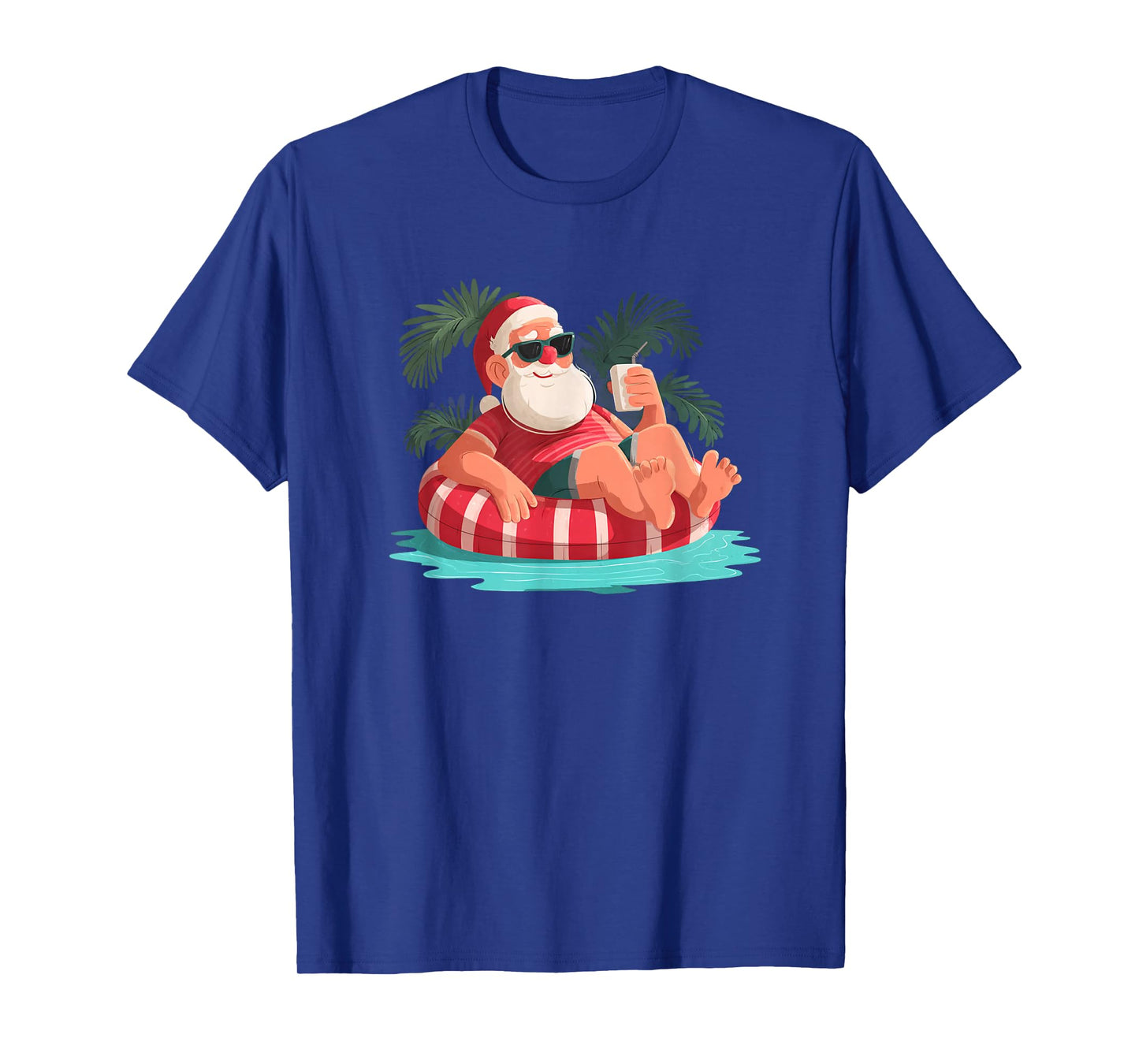 Christmas Holiday with Pool Ring and Beach Graphic T-Shirt