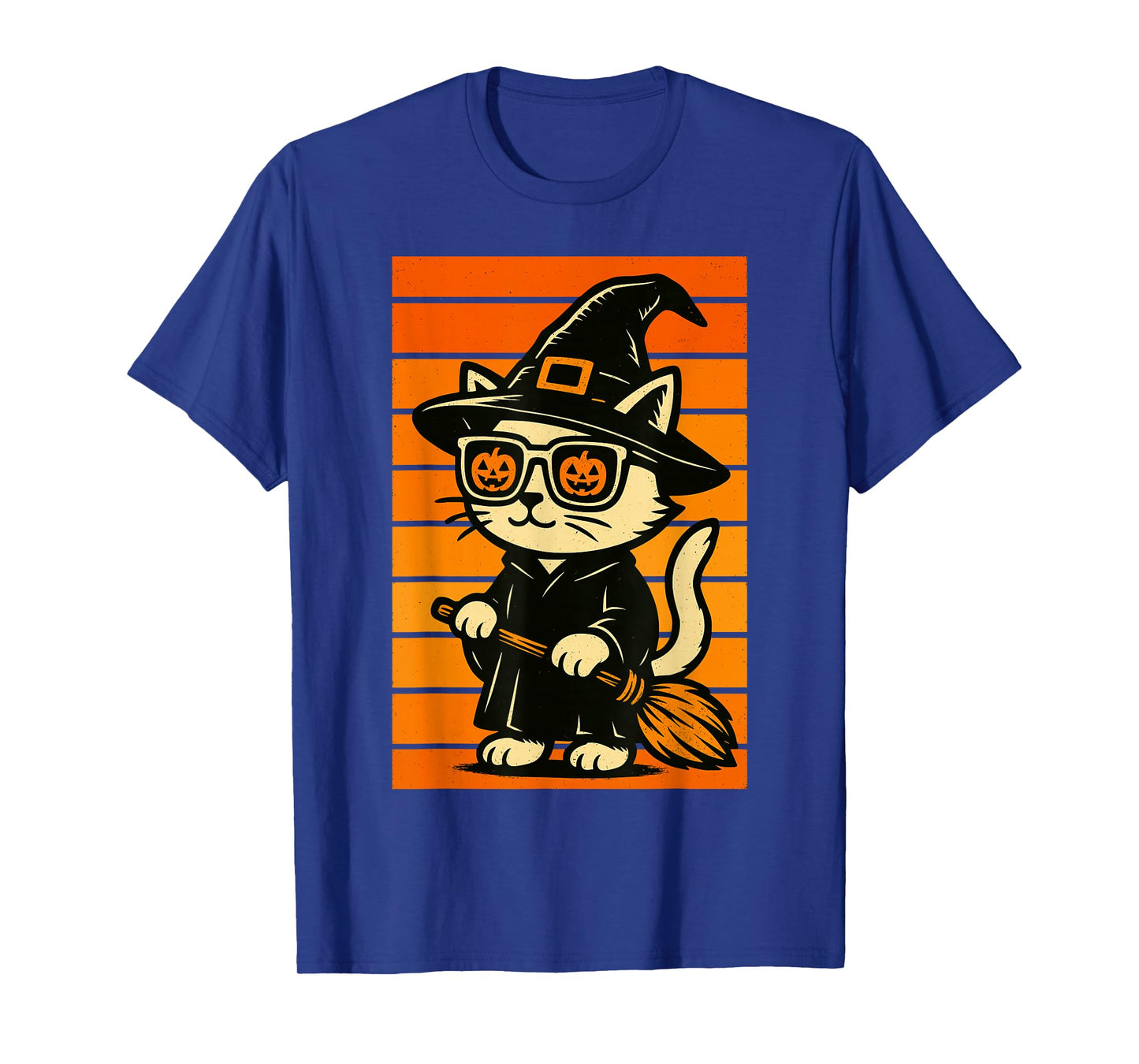 Cool Cute Cat Witch Men Women Kids Funny Halloween T-Shirt