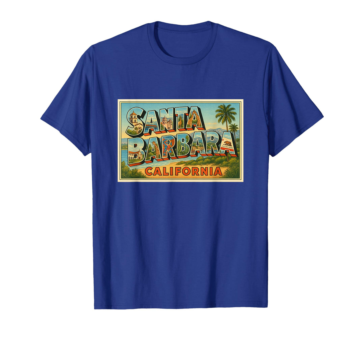 Santa Barbara Claifornia Vintage Souvenir Poster Art Graphic T-Shirt