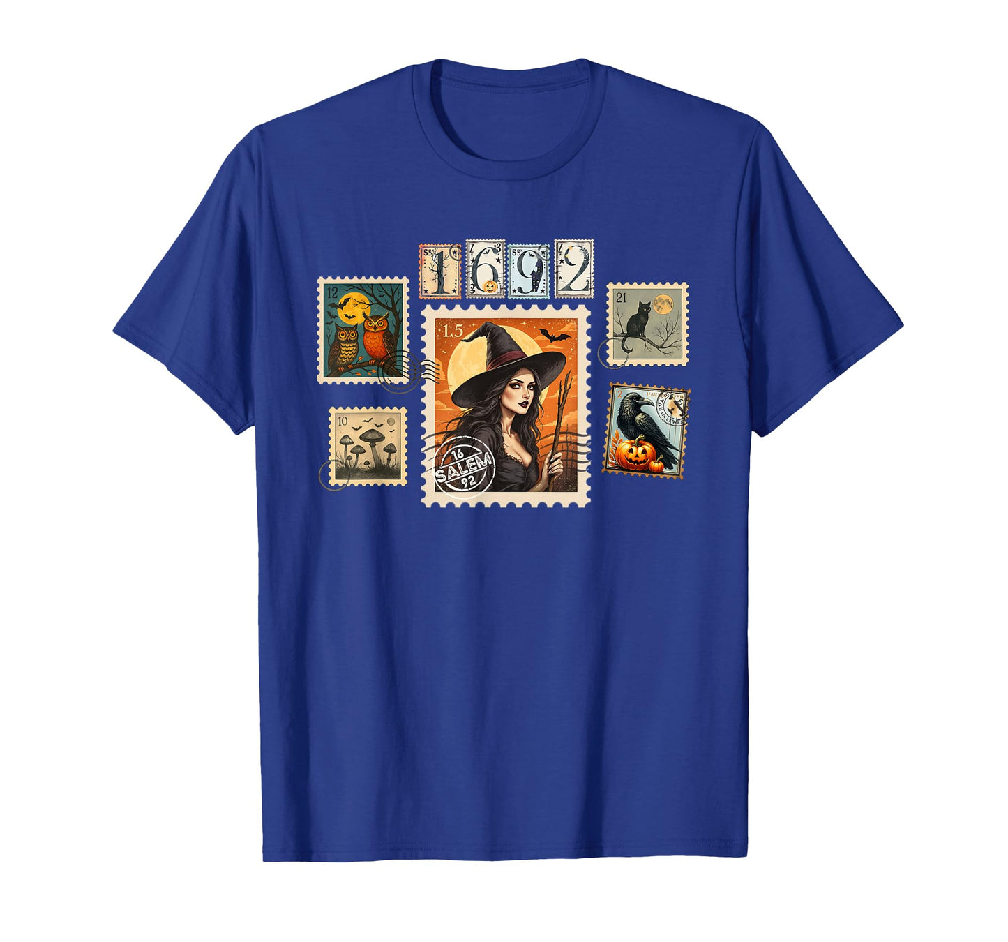 Witch Halloween Postage Stamps Salem They Missed One 1692 T-Shirt