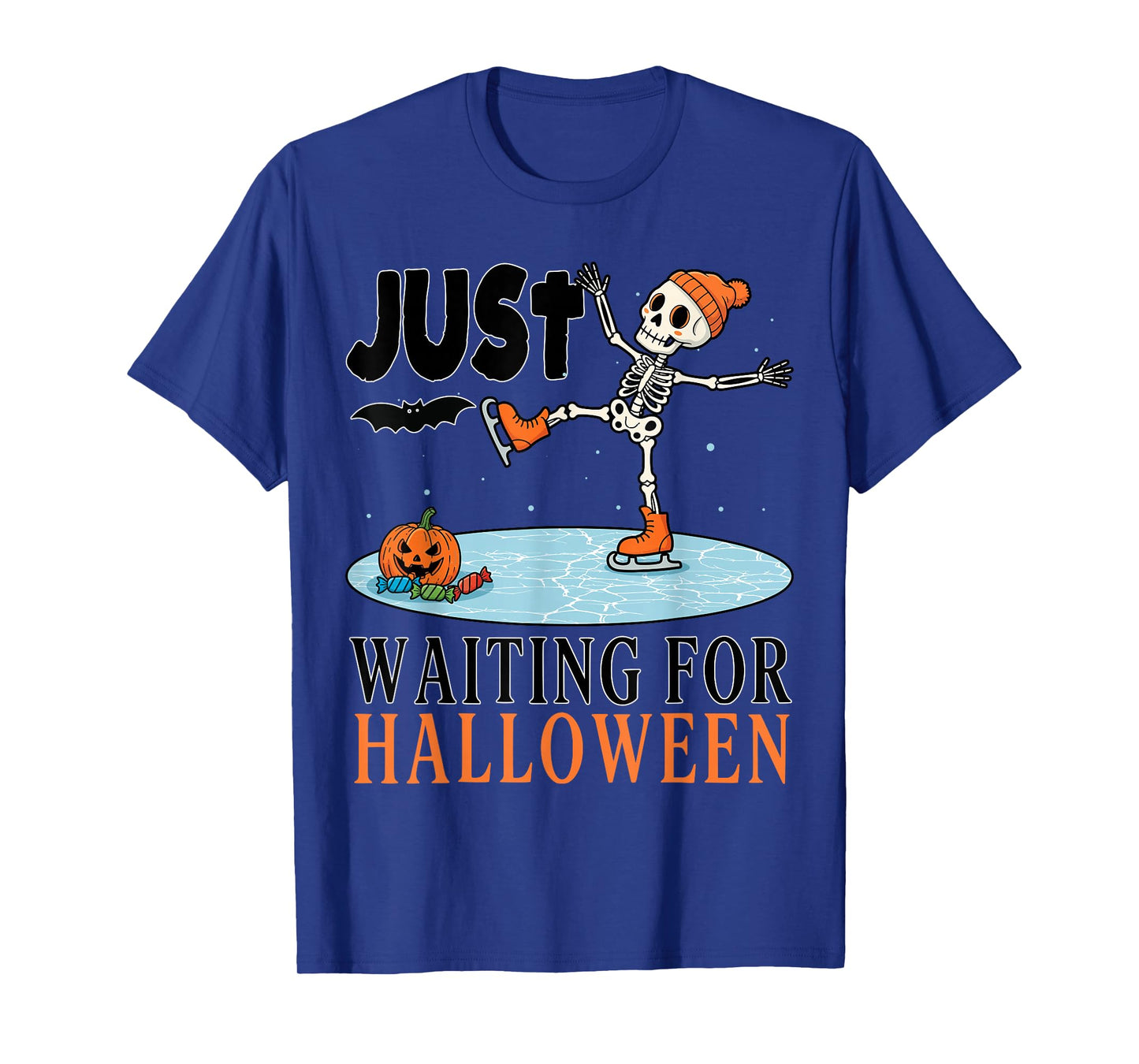 Just Waiting for Halloween Winterween Christmas Winter T-Shirt