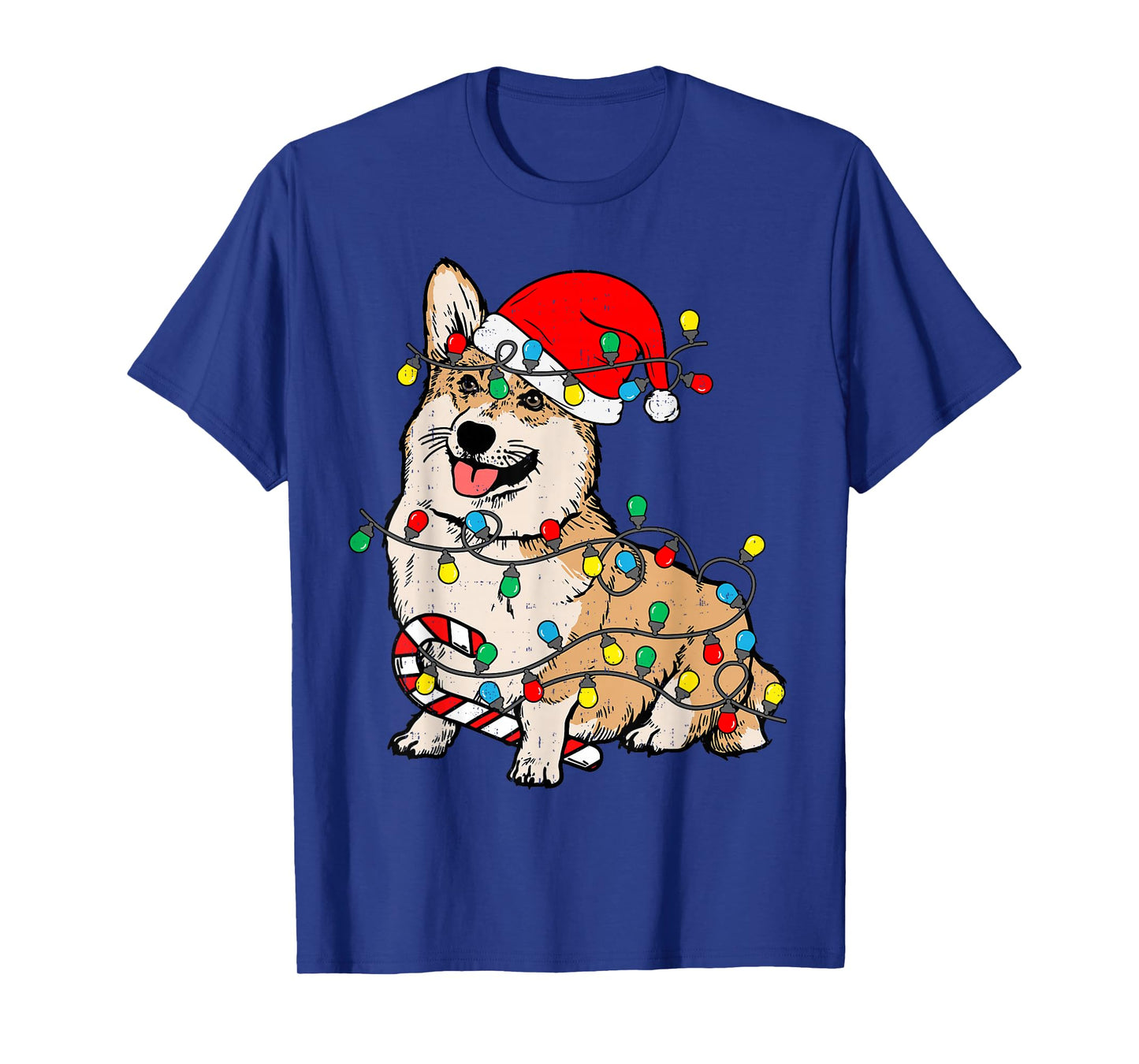 Corgi Dog Christmas Lights Pajama Santa Xmas Pet Dog Lover T-Shirt