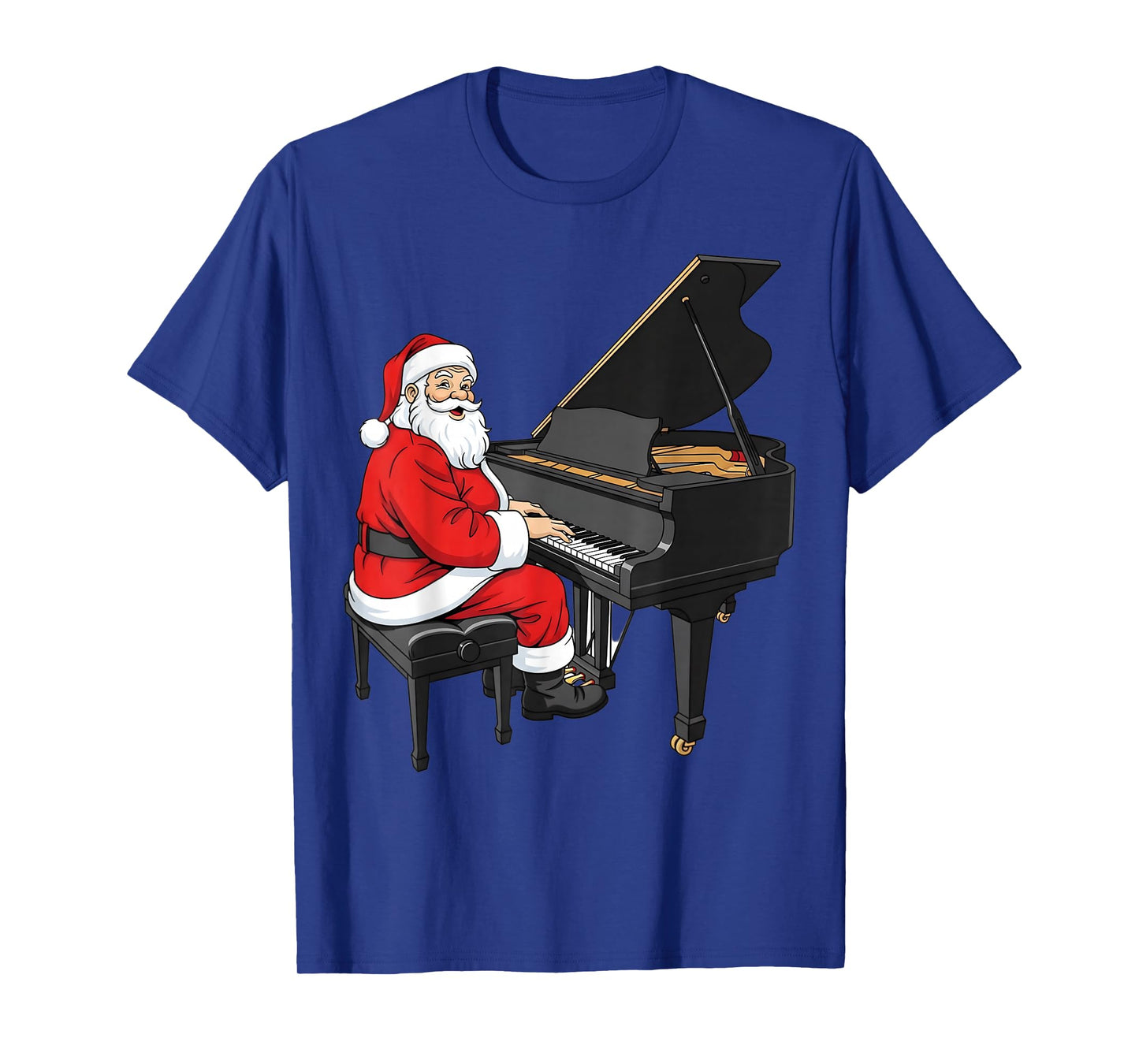 Santa Playing Piano Graphic Musician Christmas Xmas Boys Men T-Shirt