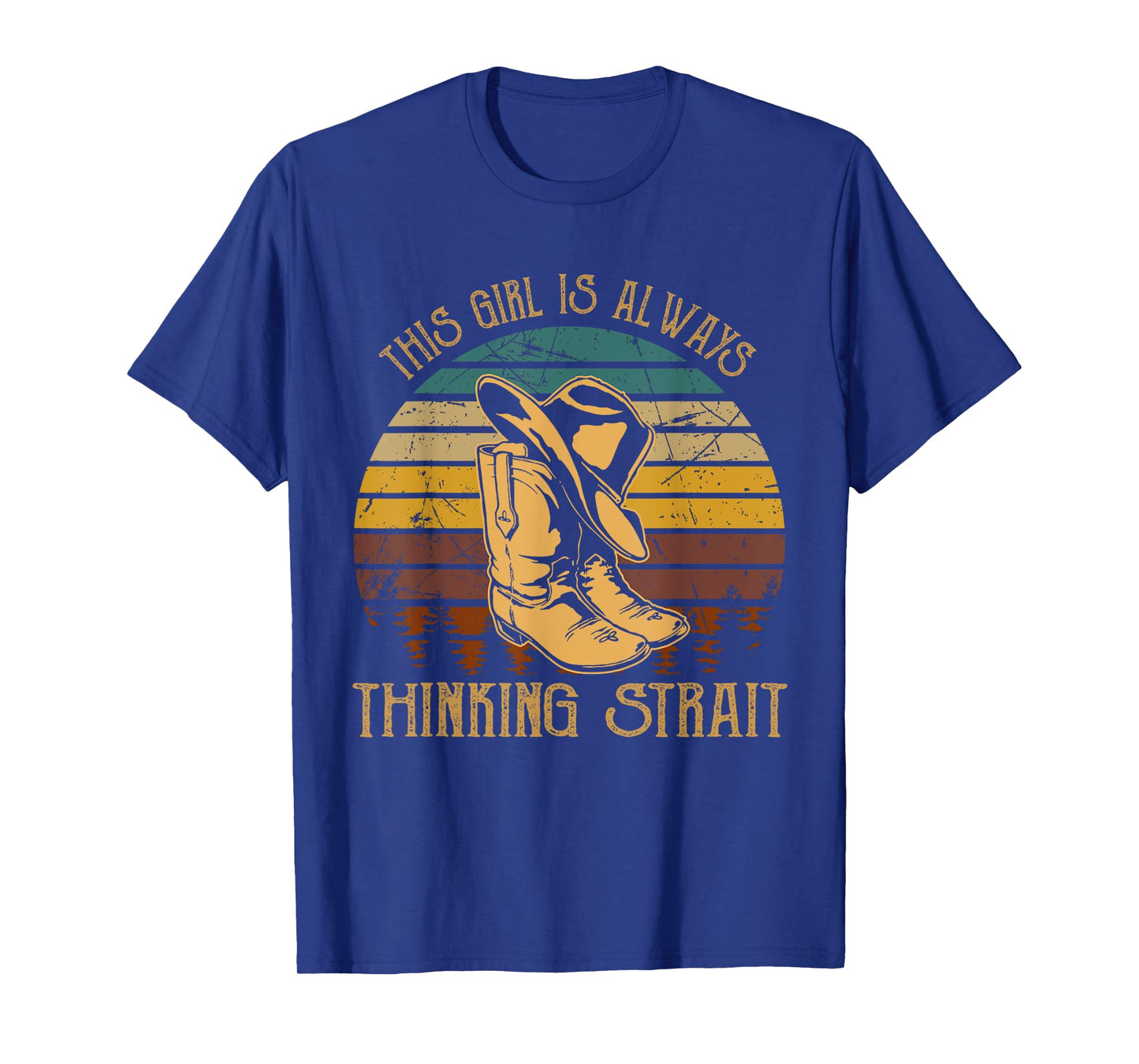 This Girl Is Always Thinking Strait Tees Cowboys Music Lover T-Shirt
