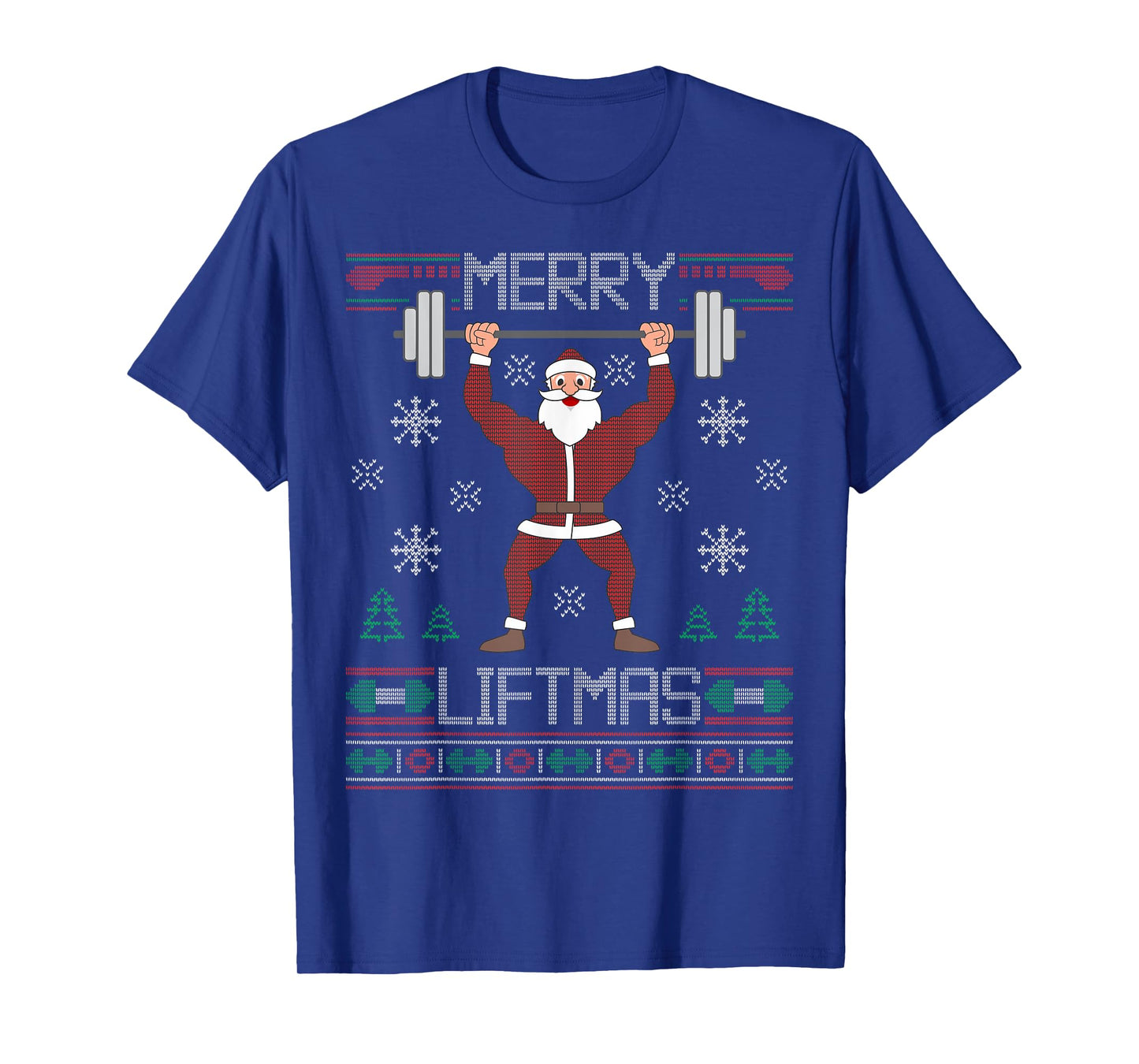 Merry Liftmas Ugly Christmas Sweater Santa Claus Gym Workout T-Shirt