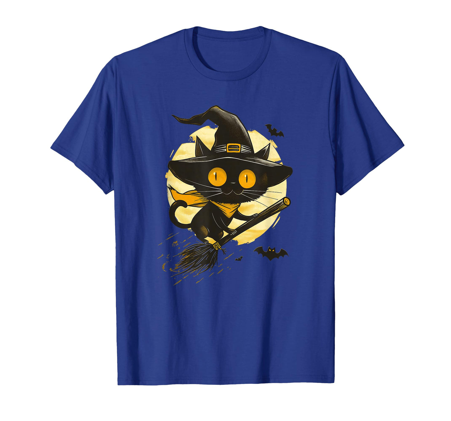 Spooky Black Cat Witch Halloween T-Shirt