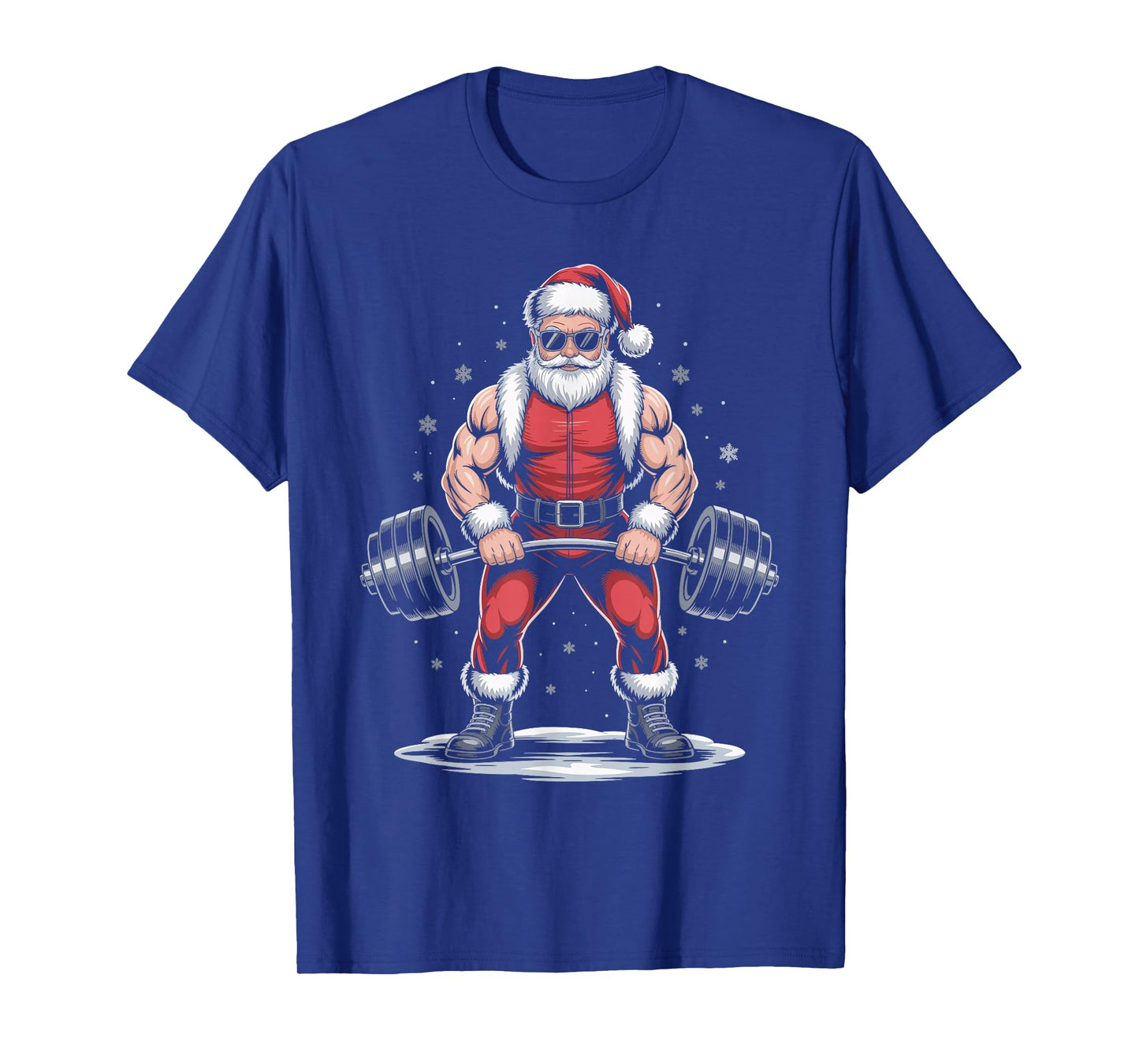 Santa Weightlifting Christmas Gym Fitness Deadlift Xmas Men T-Shirt