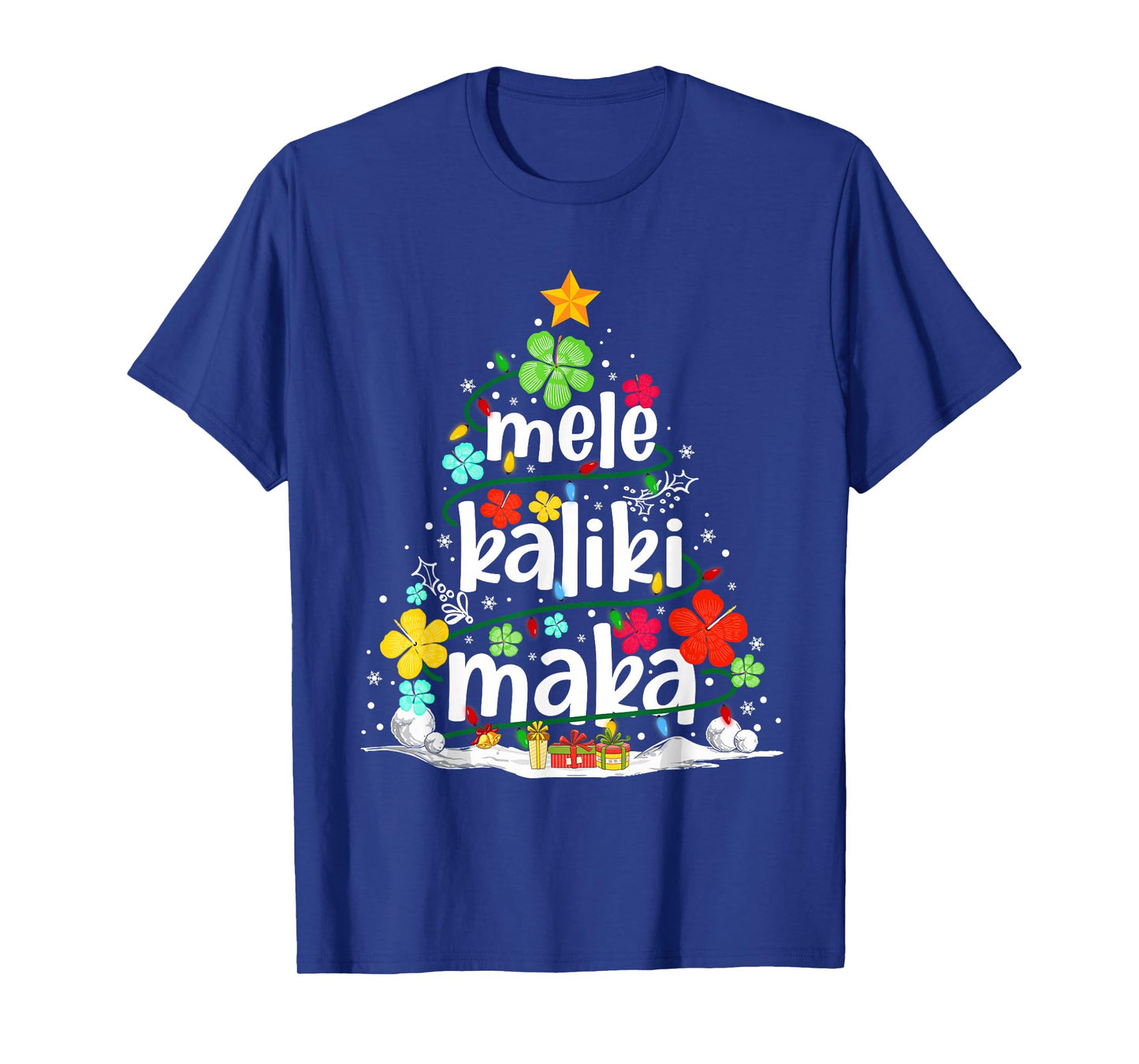 Mele Kalikimaka Tropical Christmas Hawaiian Santa Xmas Tree T-Shirt