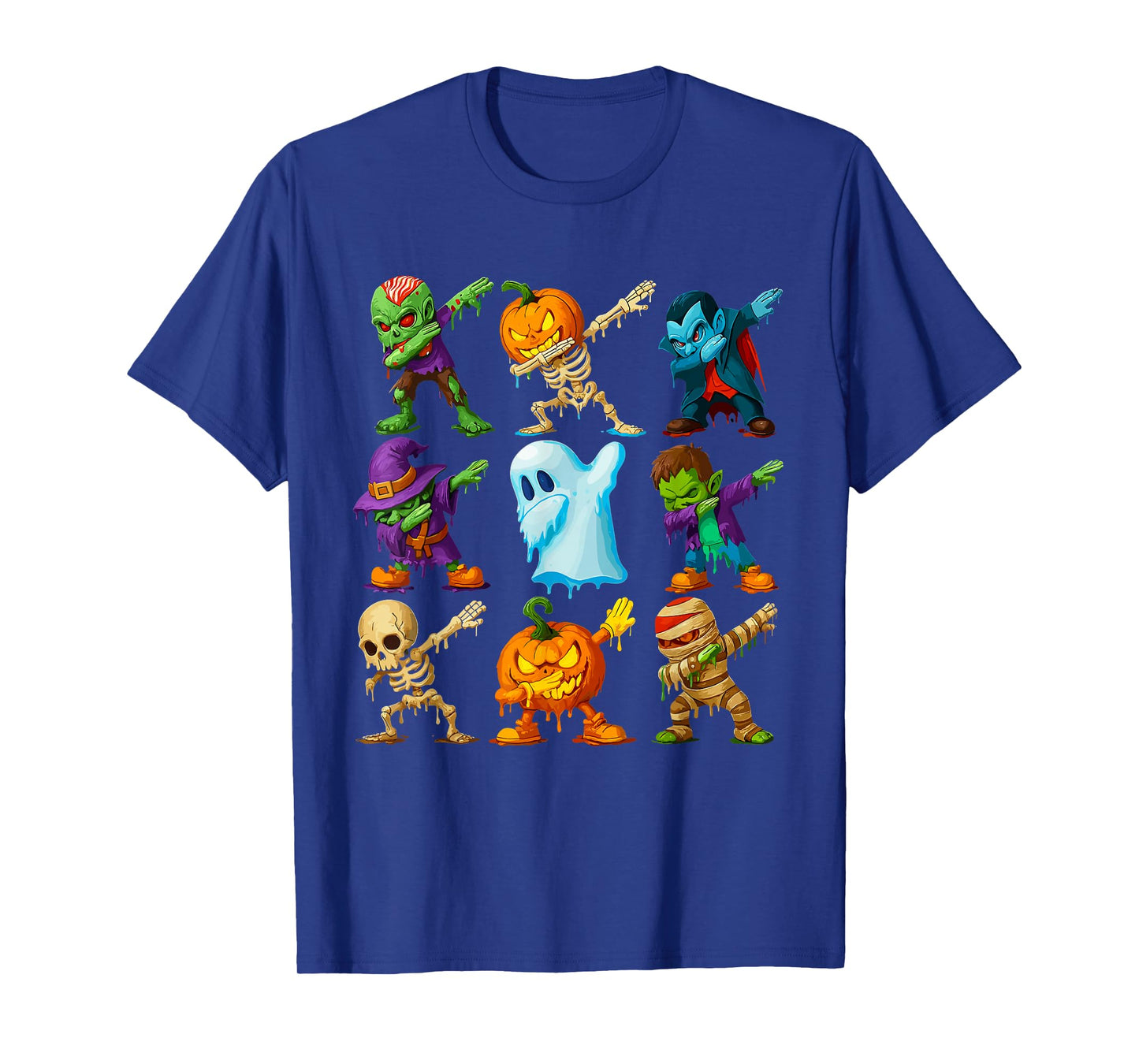 Dabbing Skeleton Zombie Scary Pumpkin Mummy Halloween boy T-Shirt
