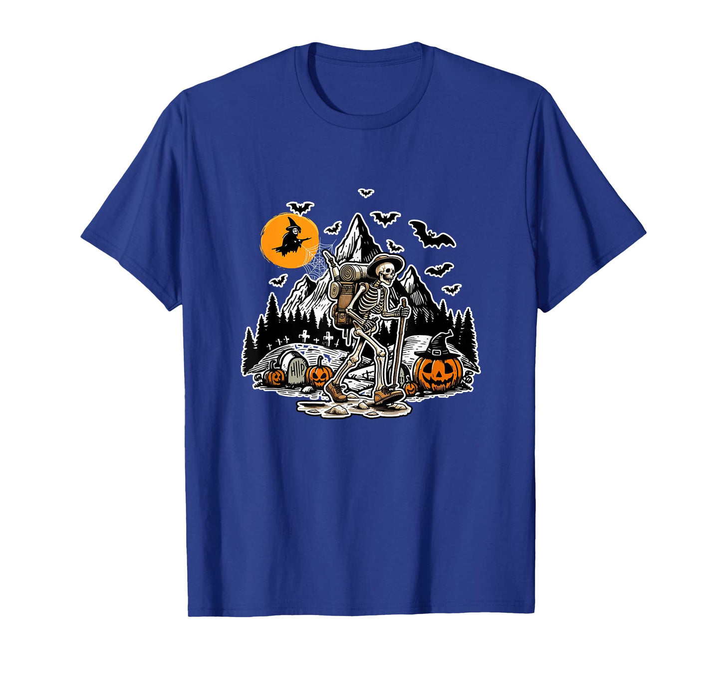 Skeleton Hiking Halloween Costume Sports Lover Family T-Shirt