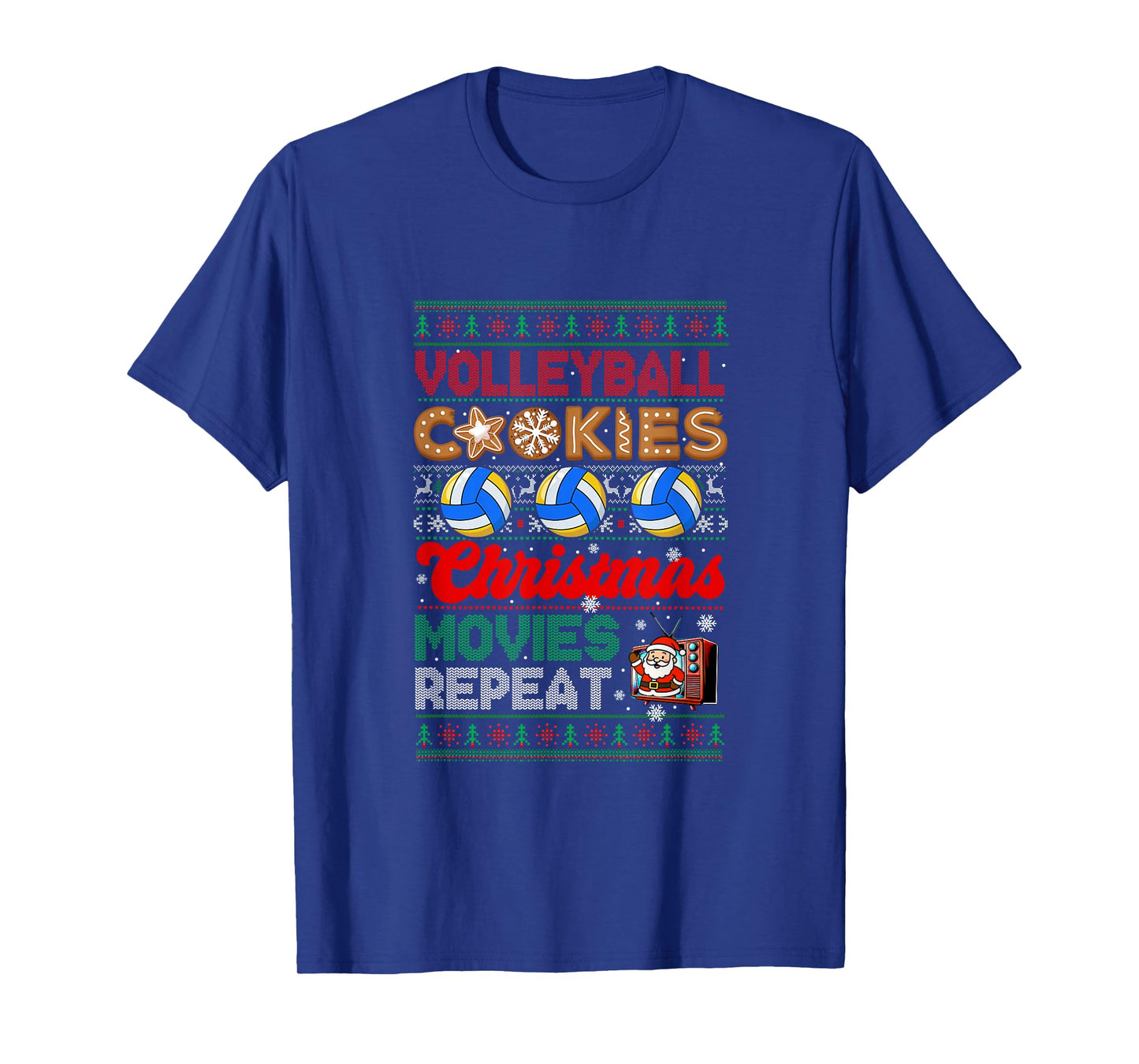 Volleyball Cookies Christmas Movies Repeat Sweater Player T-Shirt
