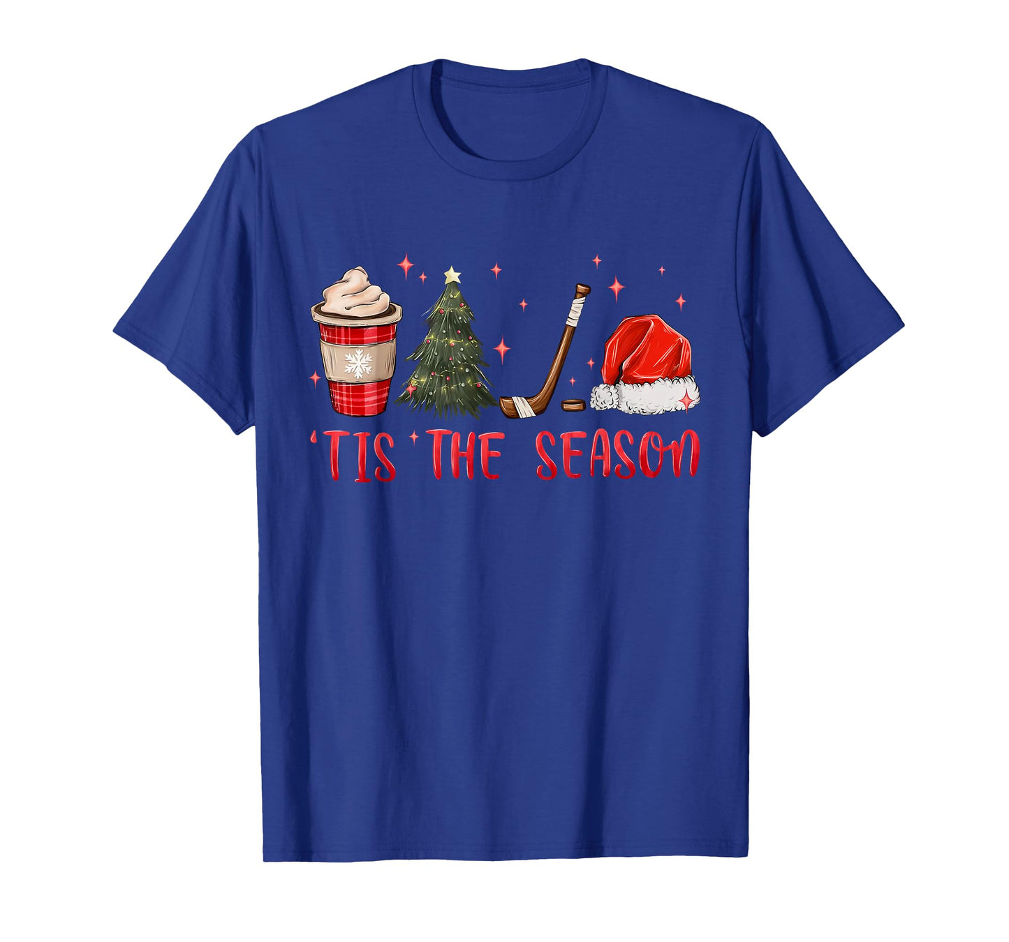 Tis The Season Hockey Coffee Xmas Tree Ice Hockey Christmas T-Shirt