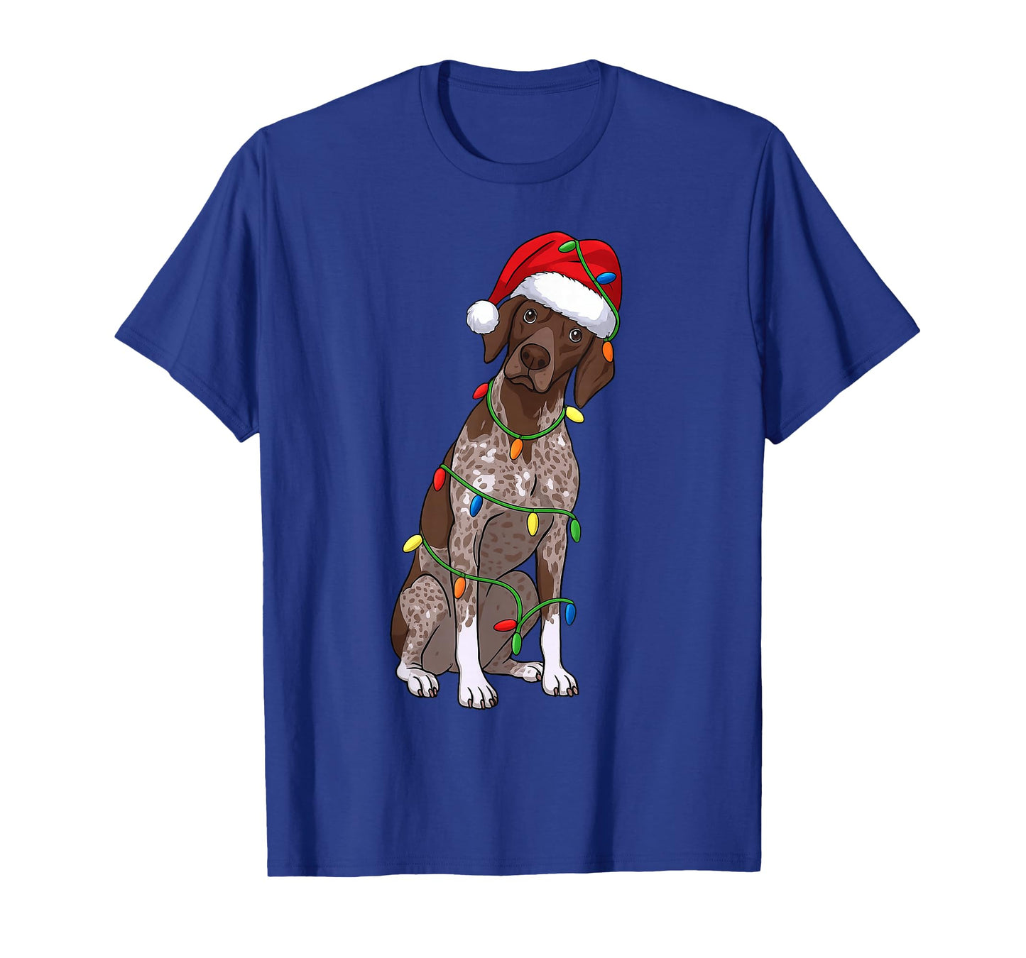 German Shorthaired Pointer Christmas Tree Lights Holiday Dog T-Shirt