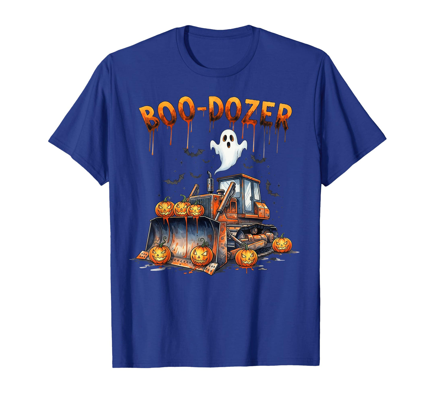 Boo Dozer Ghost Bulldozer Halloween Construction Trucks Kids T-Shirt