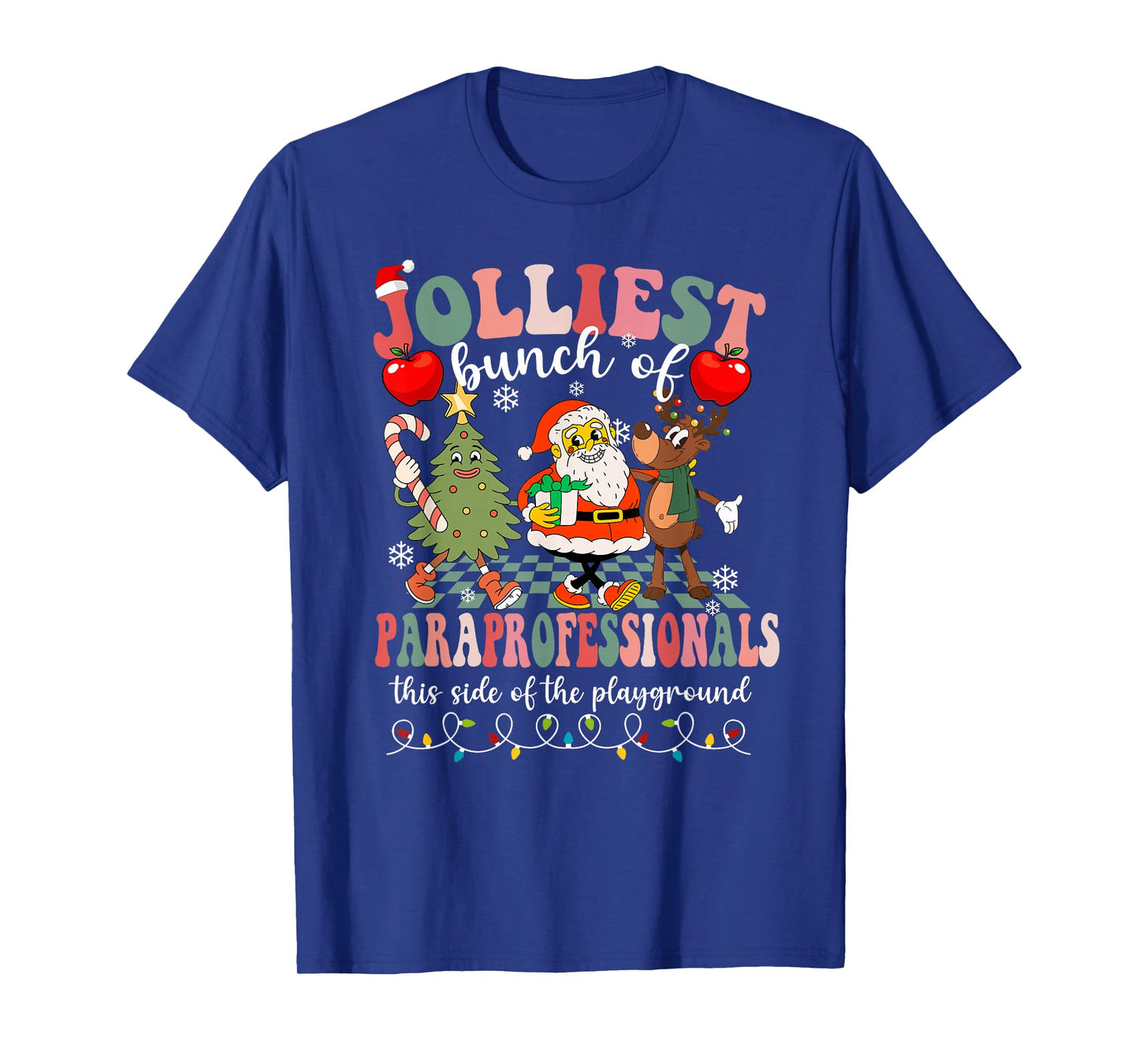 Funny Christmas Xmas Pjs Jolliest Bunch of Paraprofessionals T-Shirt