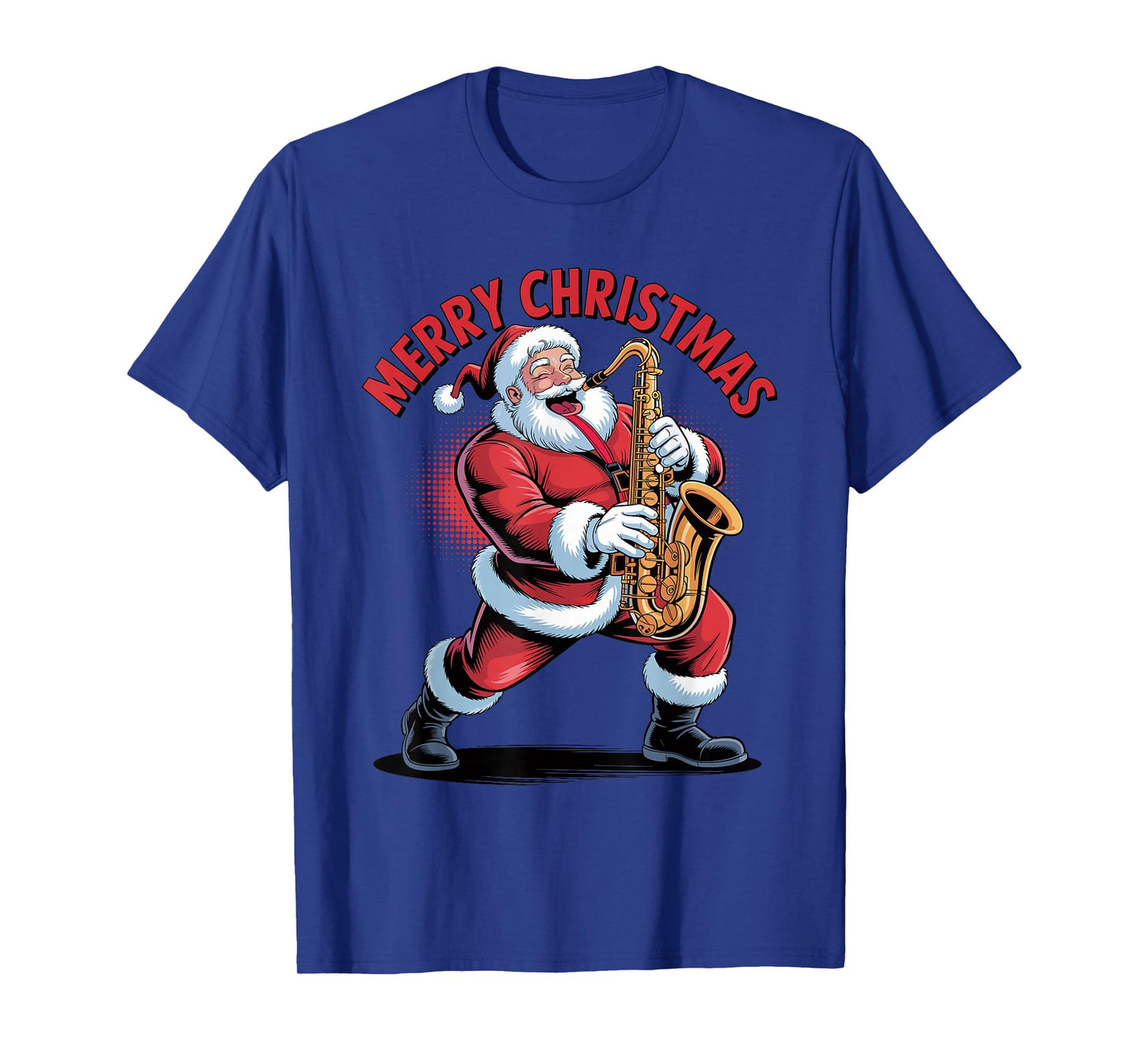 Santa Playing Saxophone Funny Holiday Christmas Xmas Pajama T-Shirt