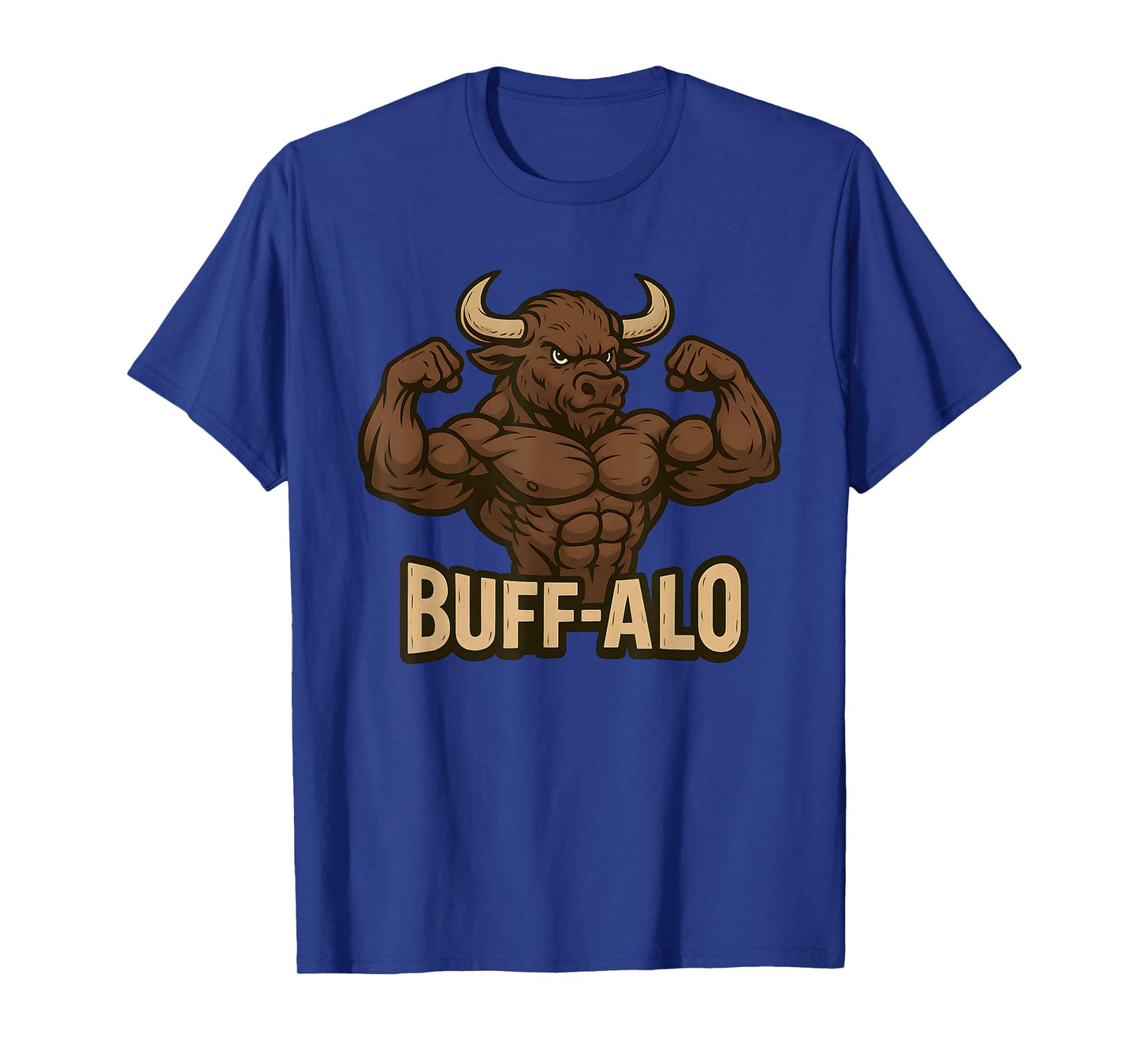 Funny Gym Buffalo Animal Pun Workout Flexing Bull Men Women T-Shirt