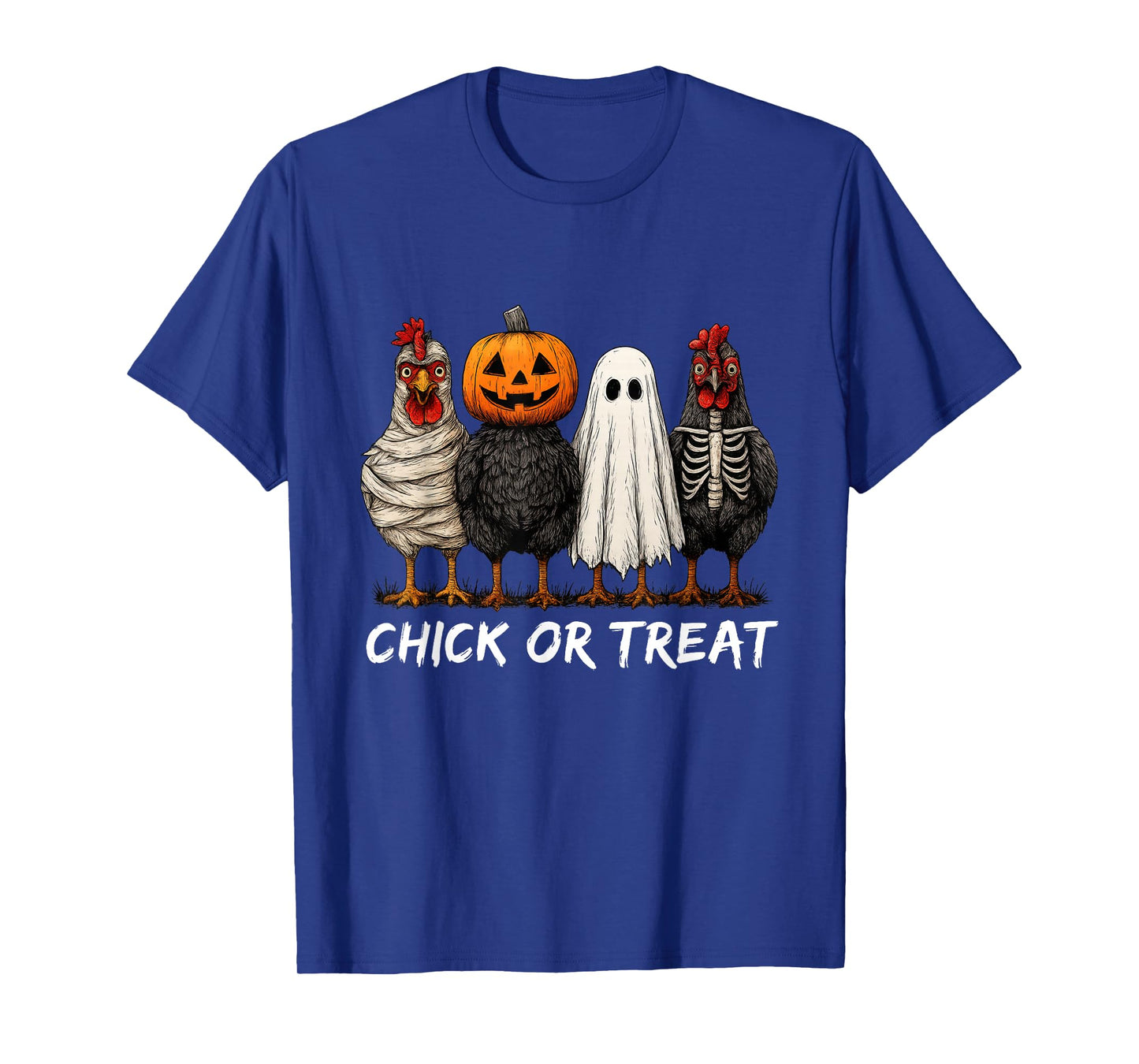 Chick Or Treat Halloween Pumpkin Ghost Spooky Funny Chicken T-Shirt