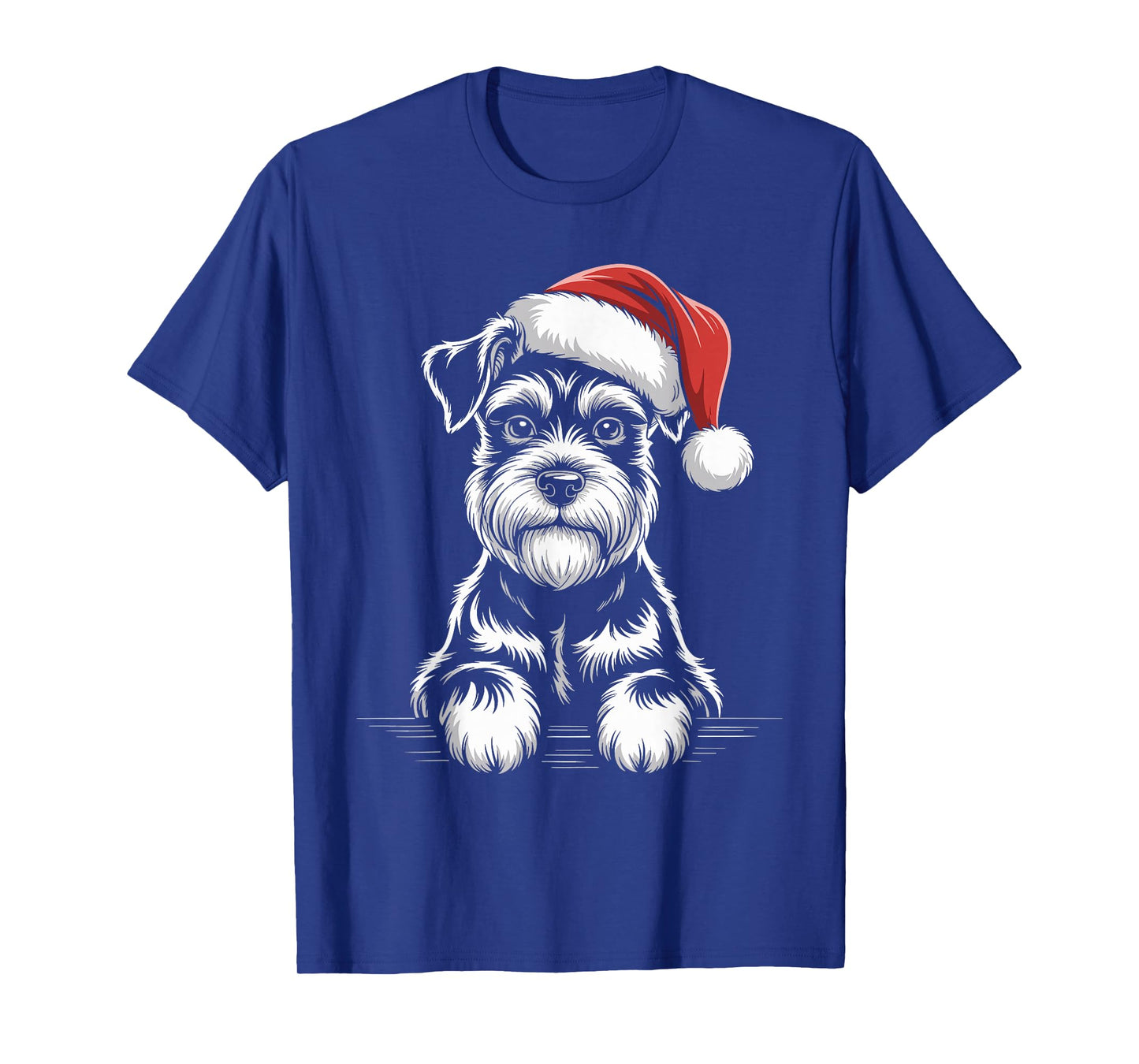 Cute Schnauzer Christmas Santa Hat Dog Lover Xmas T-Shirt