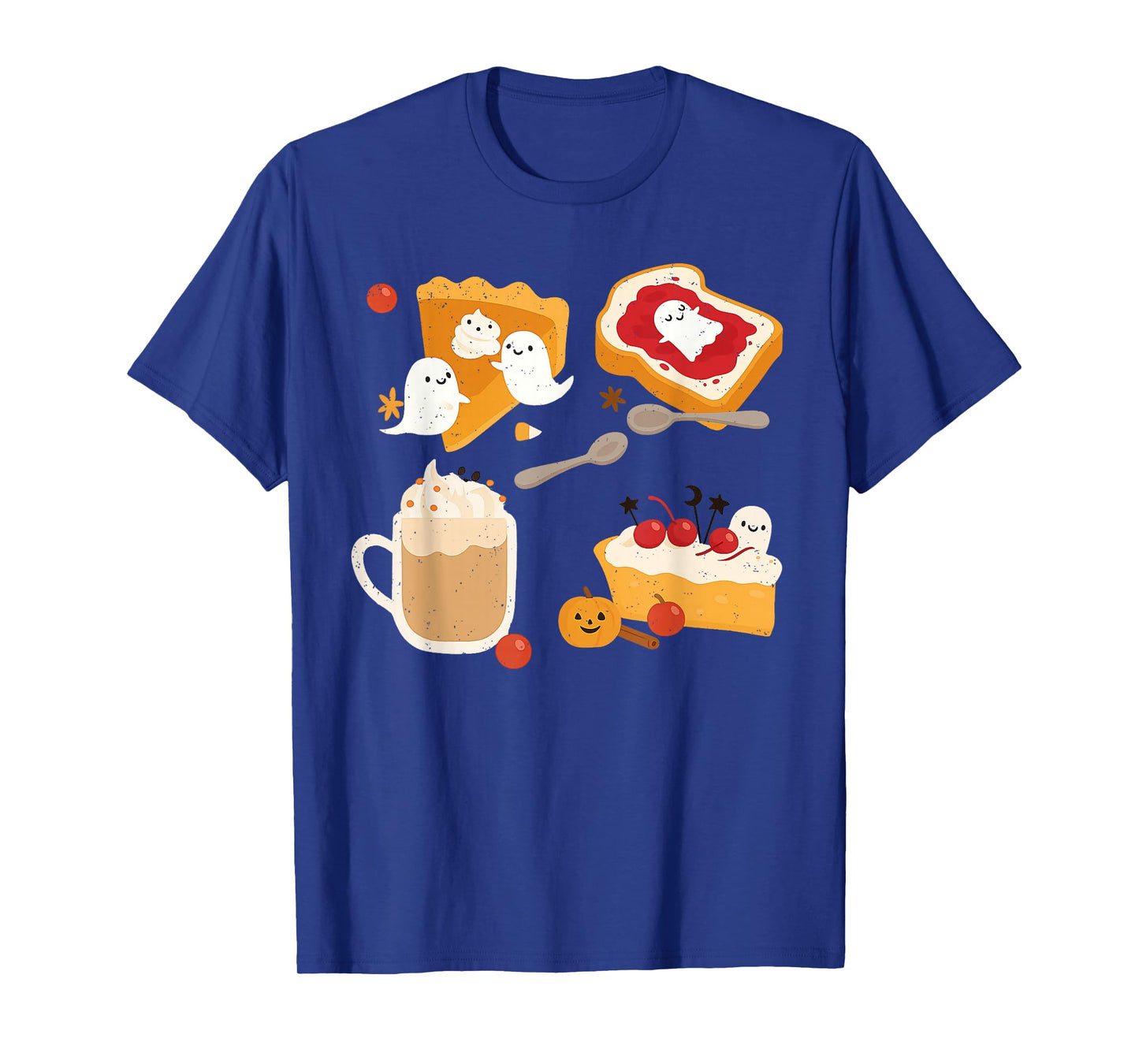 Ghost Pumpkin Pie Coffee Lover Halloween Cute Ghoul Spirit T-Shirt
