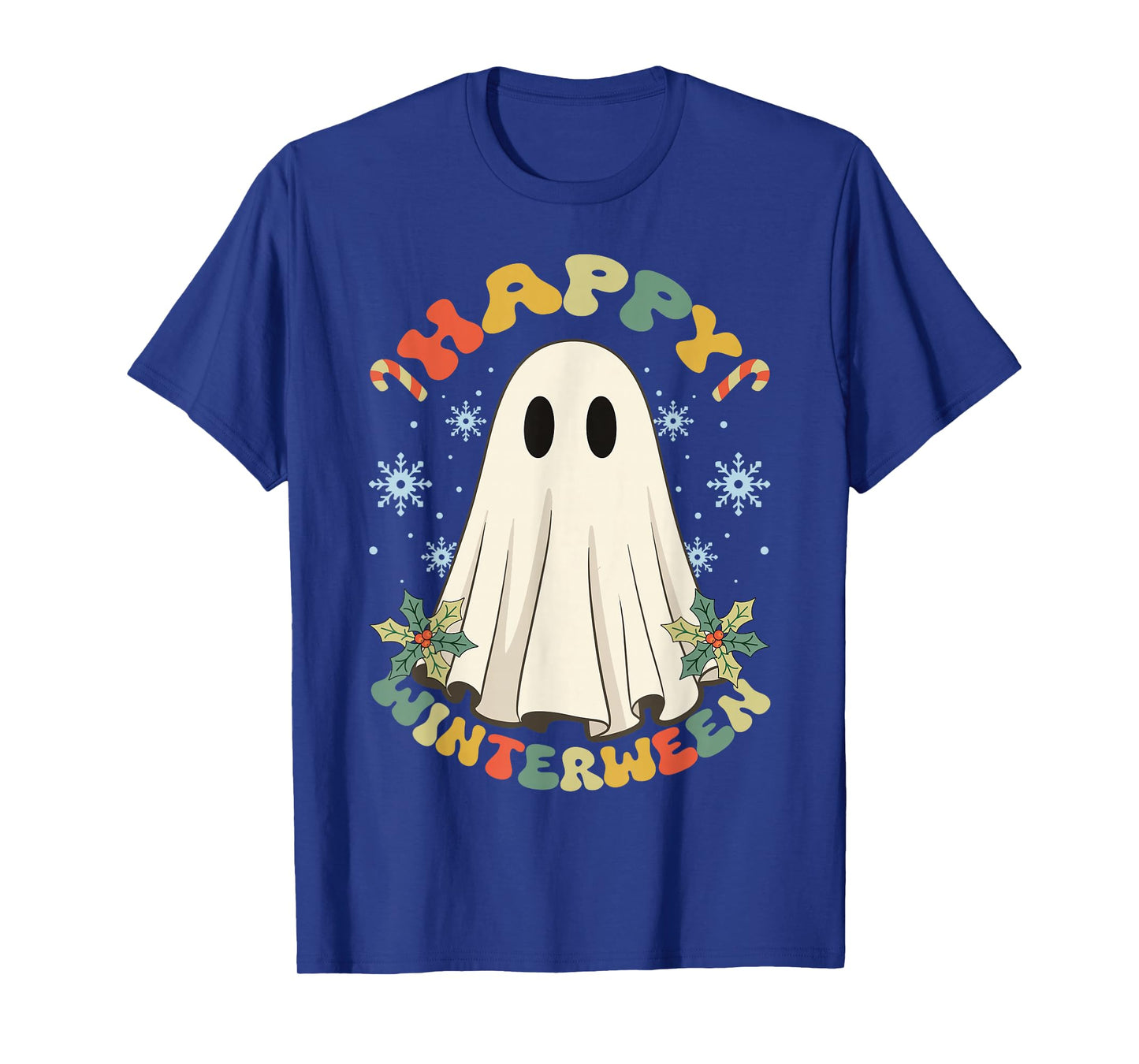 Happy Winterween Winter Halloween Christmas Retro Vintage T-Shirt