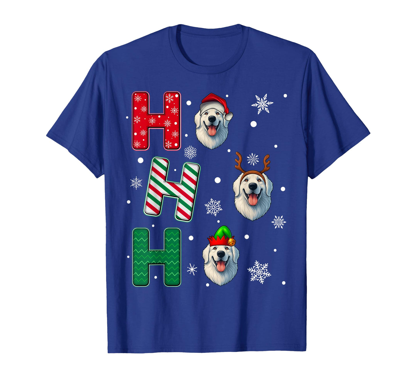 Ho Ho Ho Great Pyrenees Dog Lover Christmas Santa Elf Xmas T-Shirt