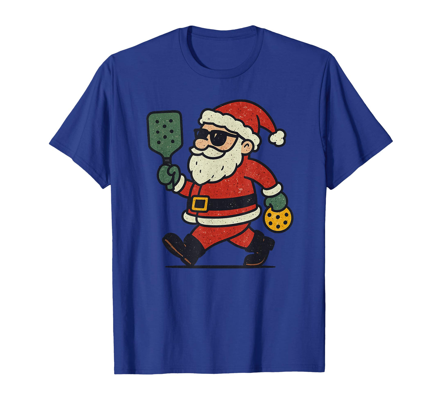 Santa Playing Pickleball Christmas Vintage Funny Xmas T-Shirt