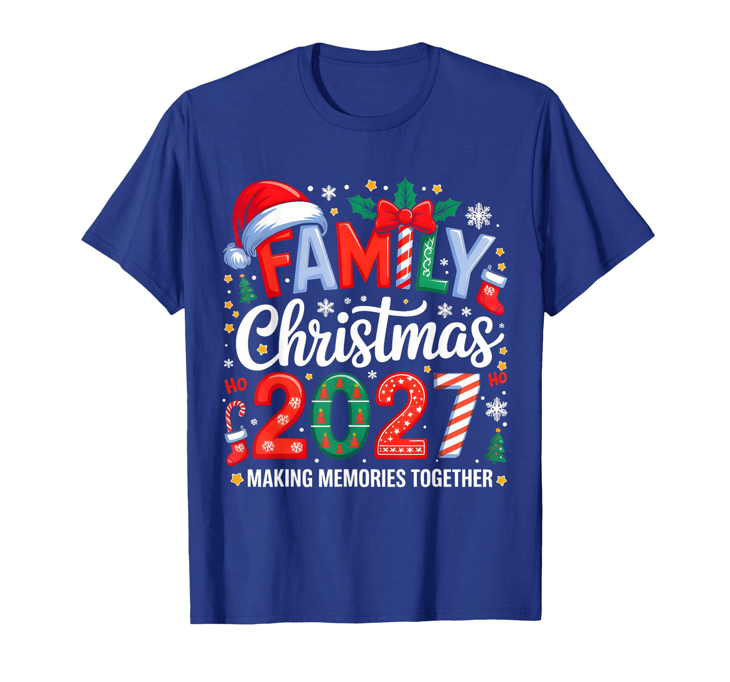 Family Christmas 2027 Squad Santa Elf Xmas Matching Costume T-Shirt