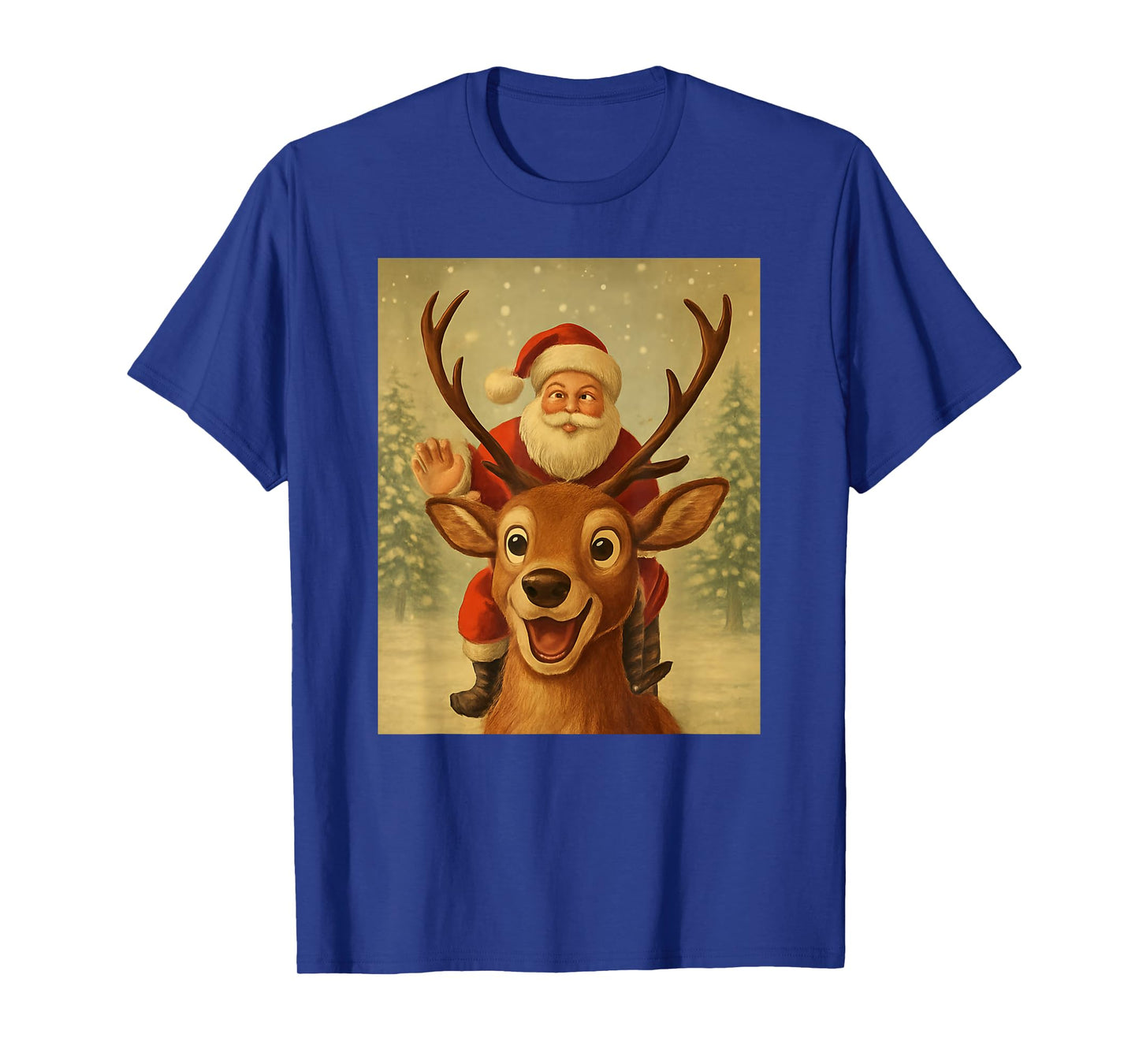 Funny Reindeer Selfie Santa Christmas for Men Women Kid T-Shirt
